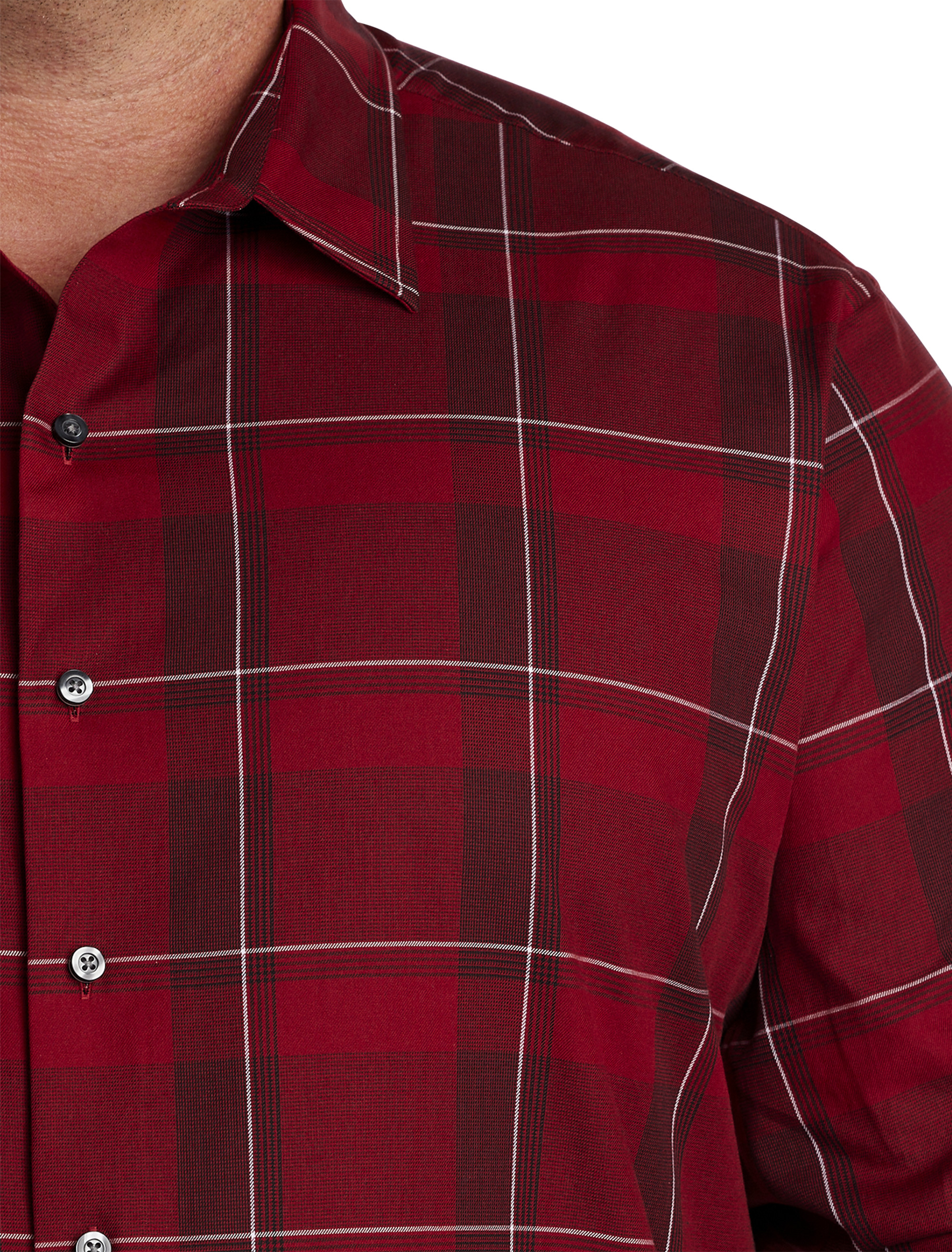 SYN LS WINE LRG PLAID WINE