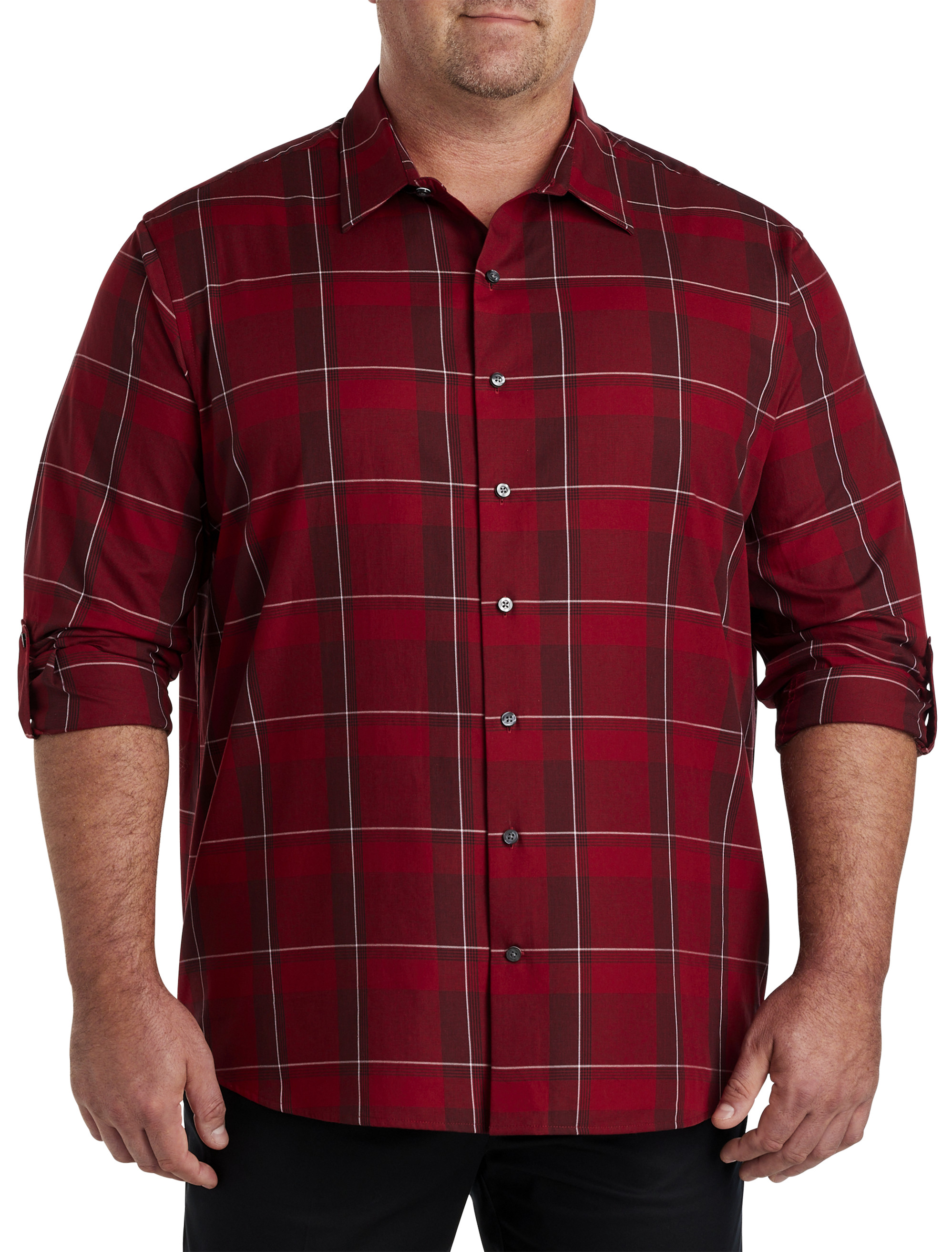 Big Tall Synrgy Large Plaid Sport Shirt DXL