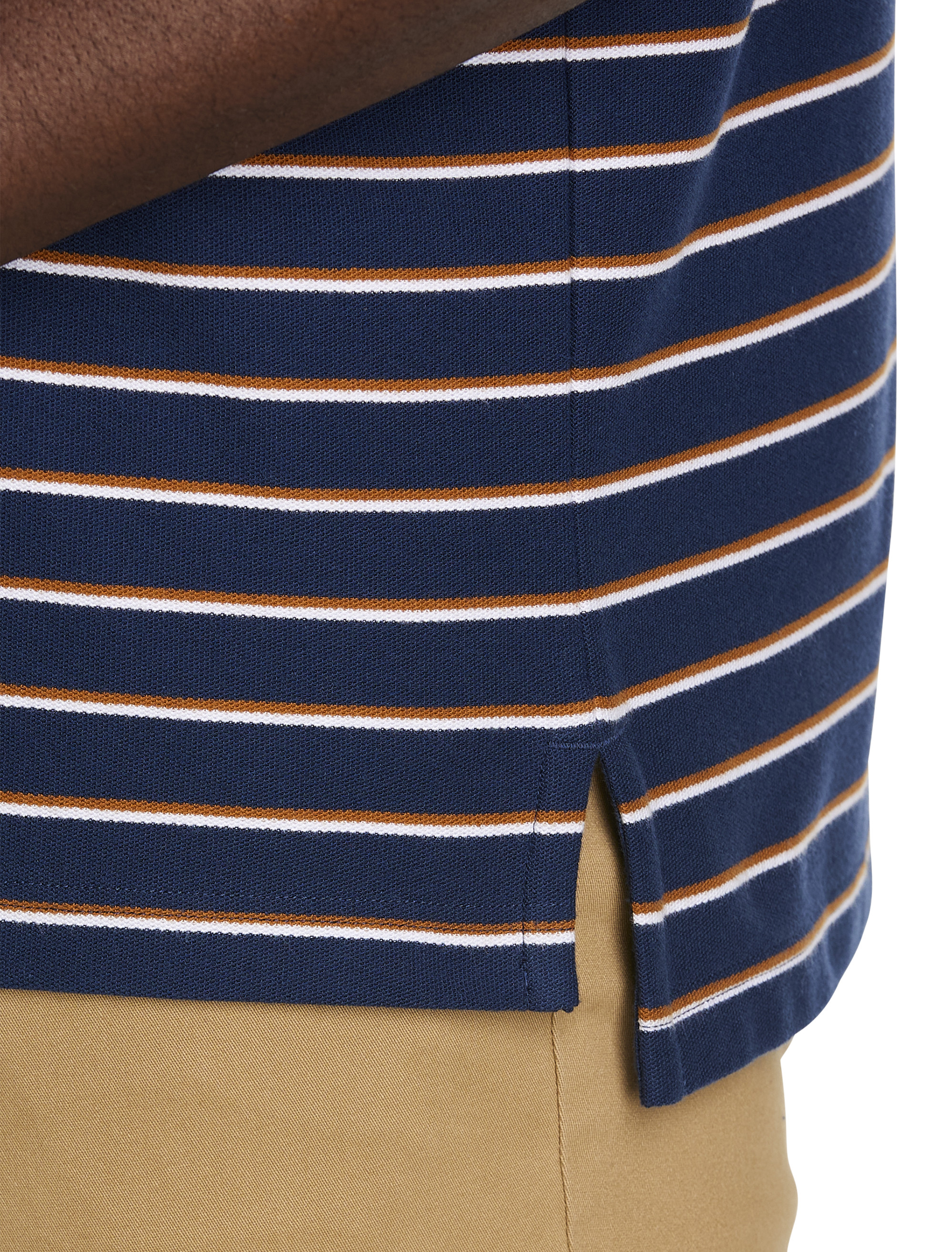 Tri-Color Stripe Polo Shirt