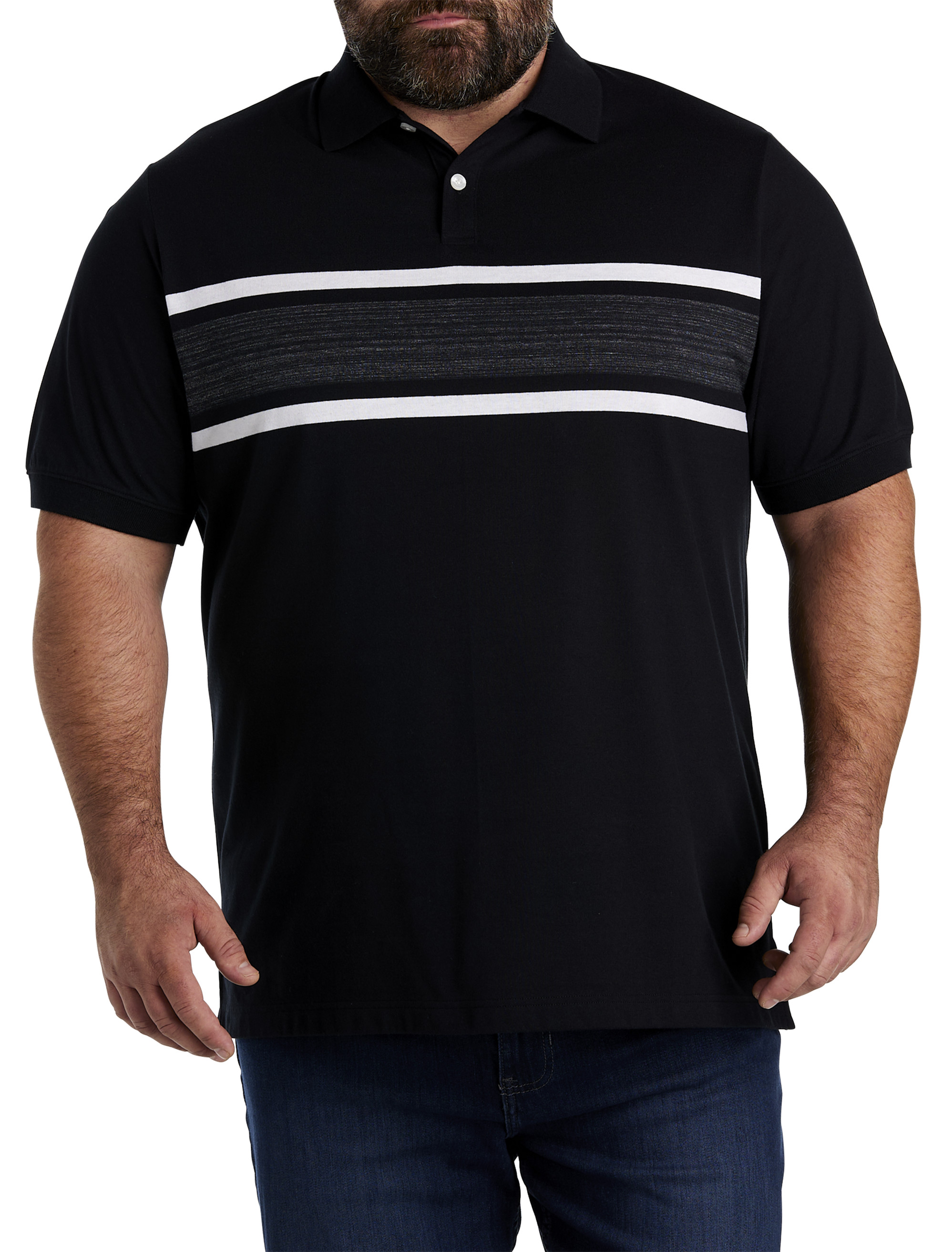 Big + Tall, Harbor Bay Chest Striped Polo Shirt