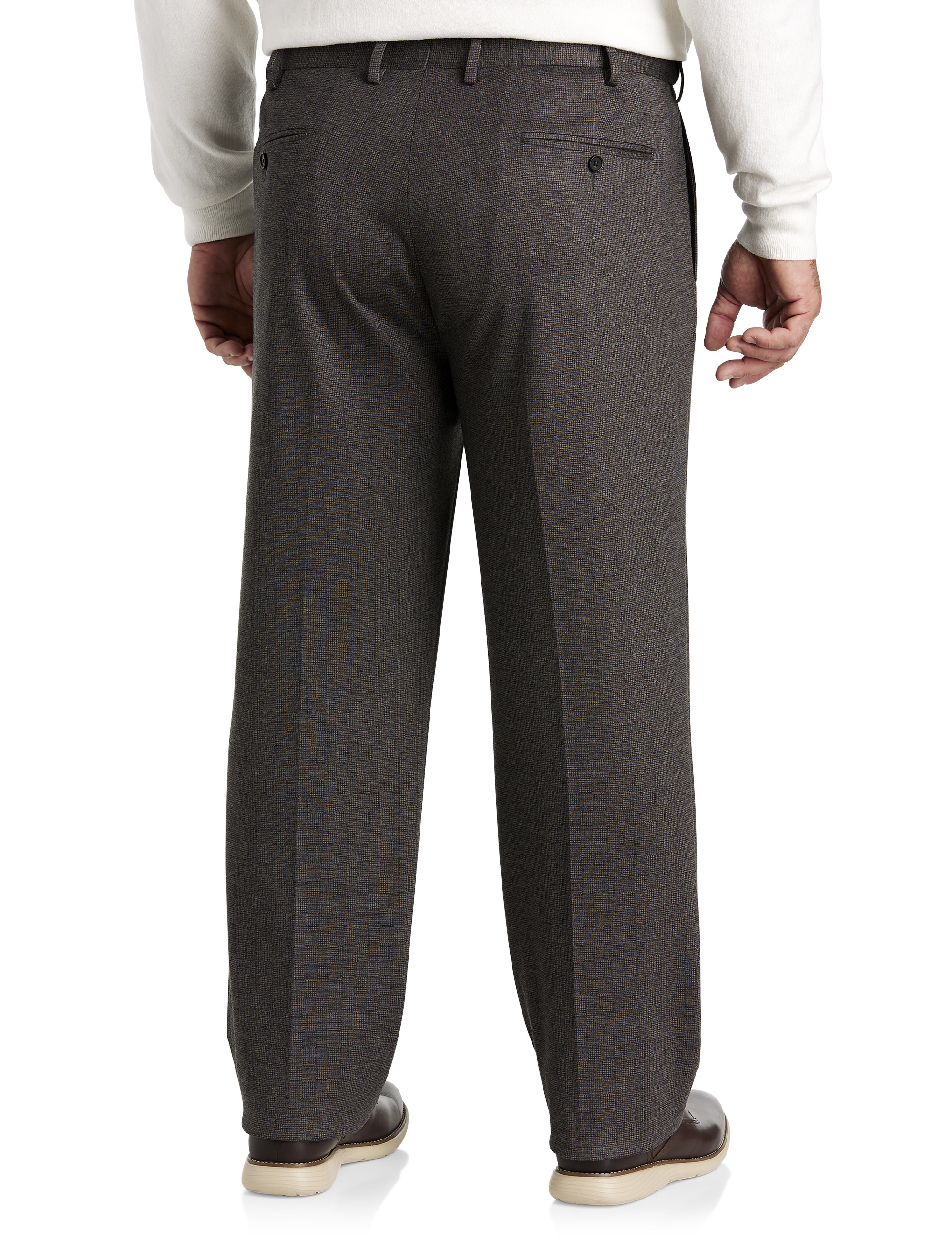 Santorelli Cotton Blend Flat-Front Dress Pants Pants for Men