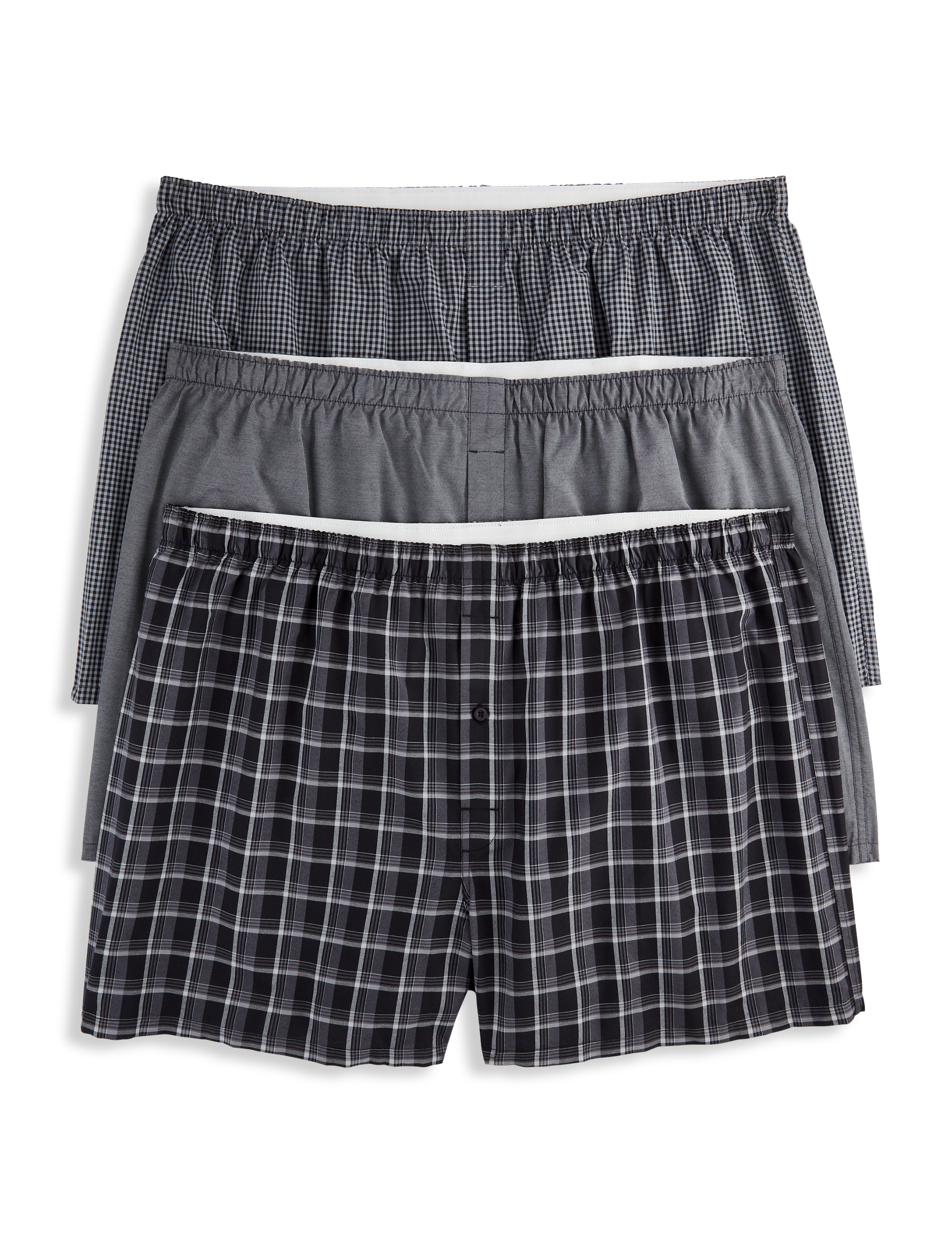3-Pack Plaid Woven Boxers