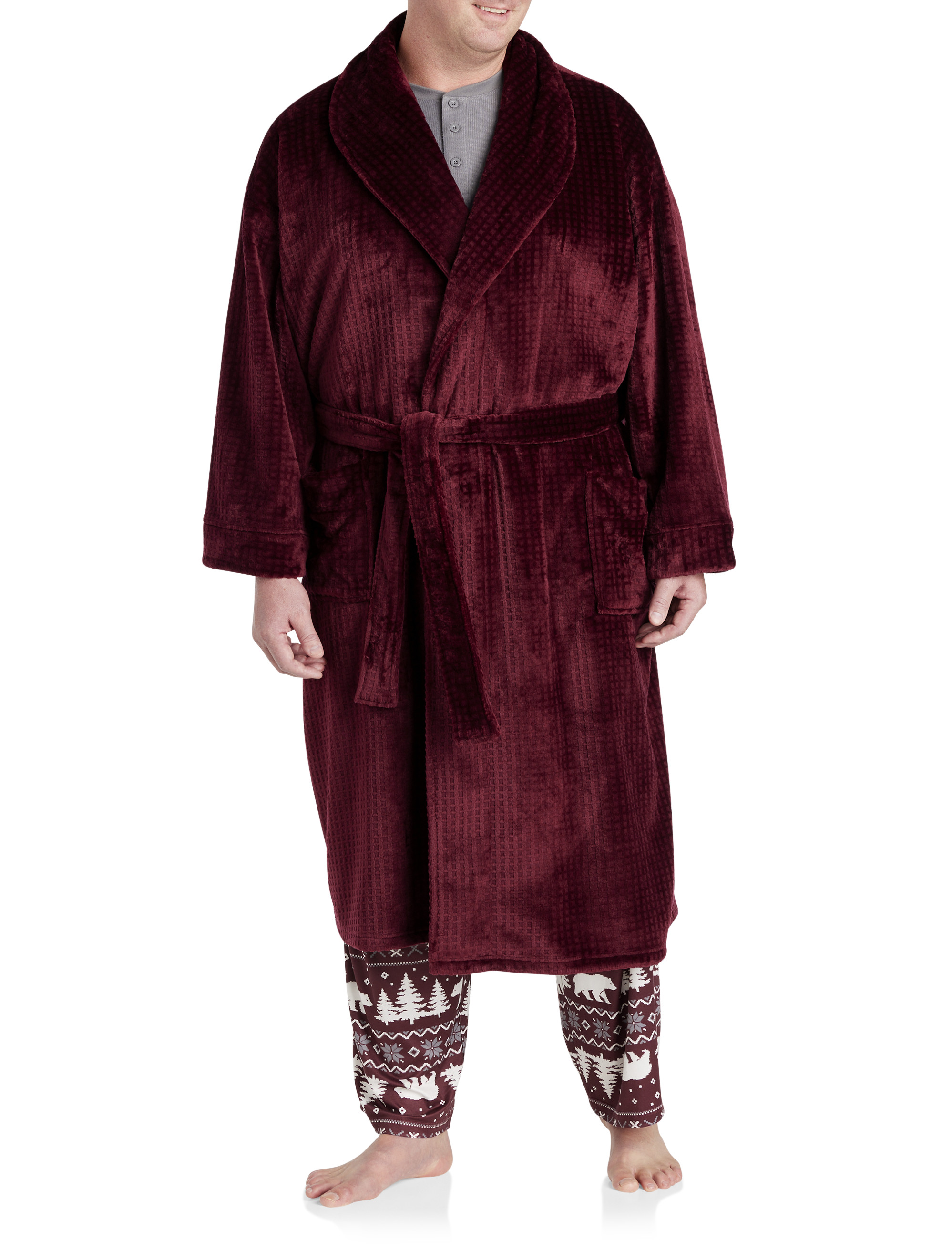 Full Send Jacquard Bathrobe Red Men's - US