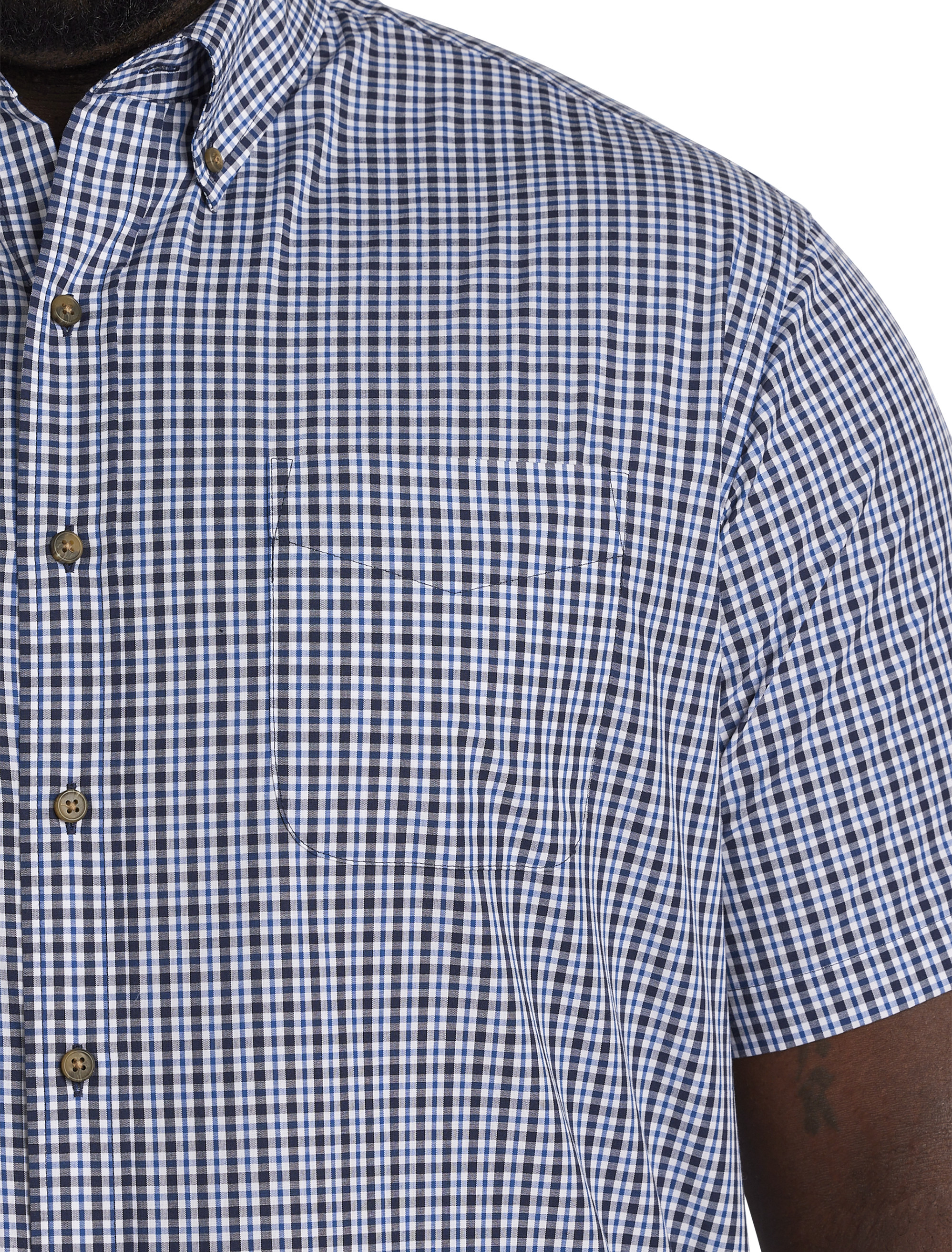 HB SS BLUE MULTI SM PLAID