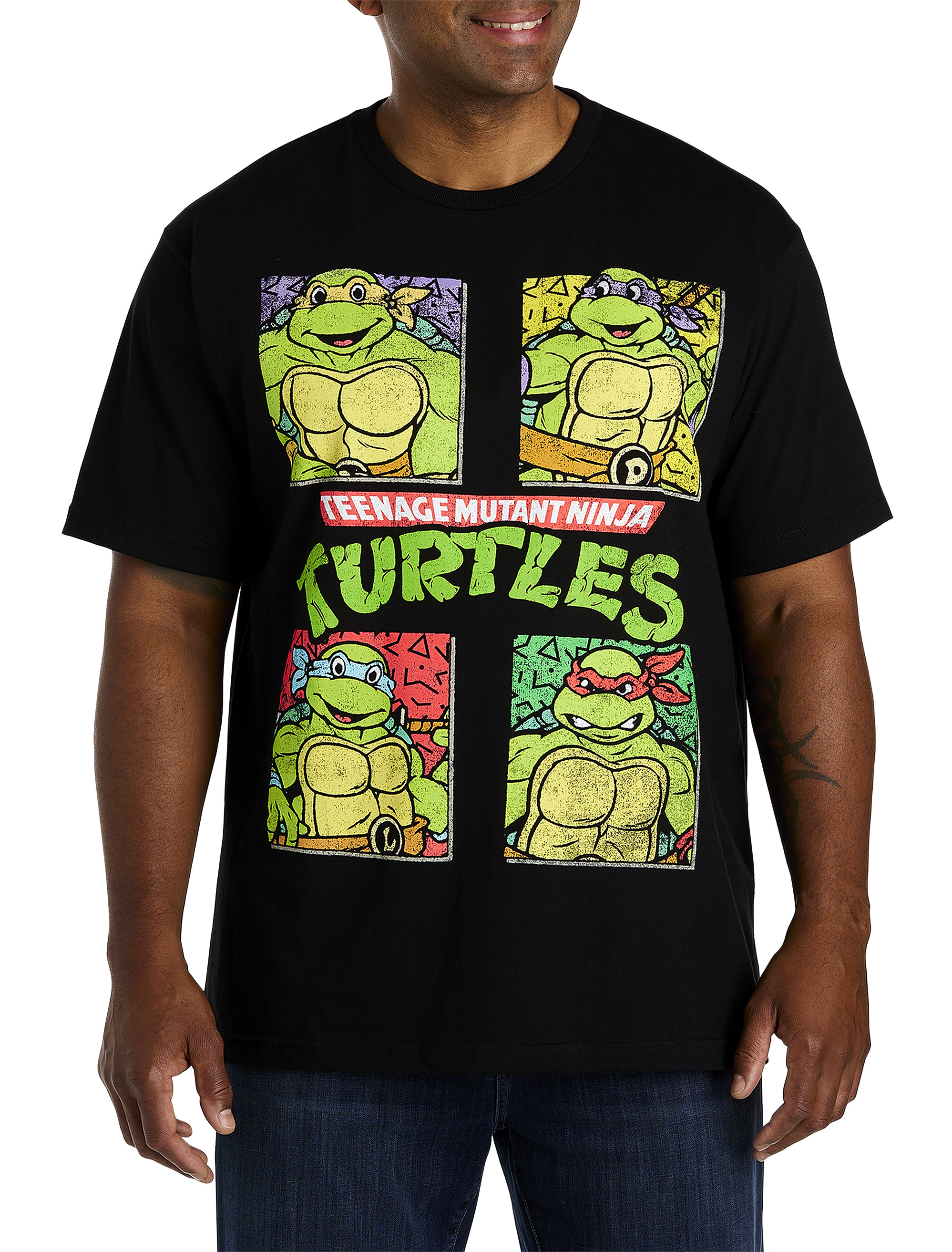 Big & Tall Men's Teenage Mutant Ninja Turtles Graphic Tee - Black Heather - Size 2XL, Men's