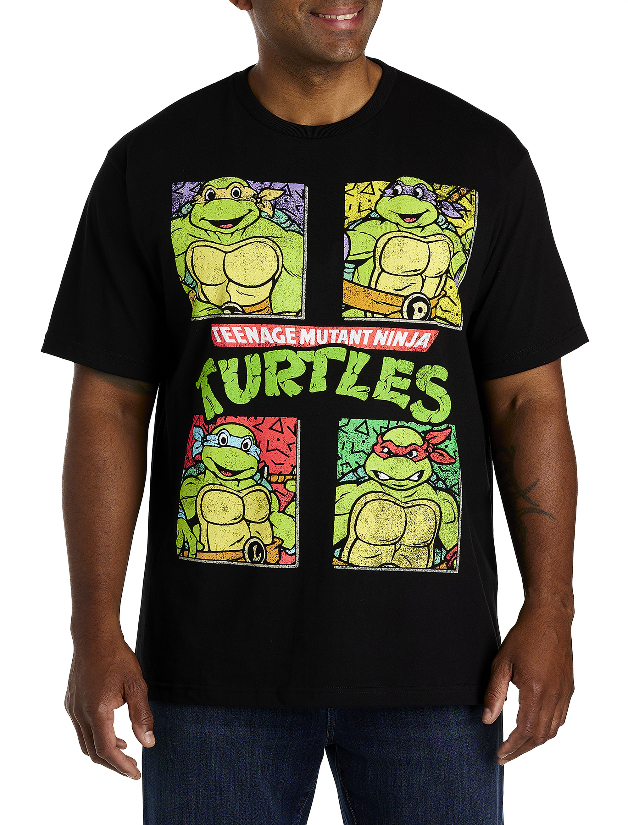 Teenage Mutant Ninja Turtles Men's Graffiti TMNT Design Graphic T-Shirt, XL  