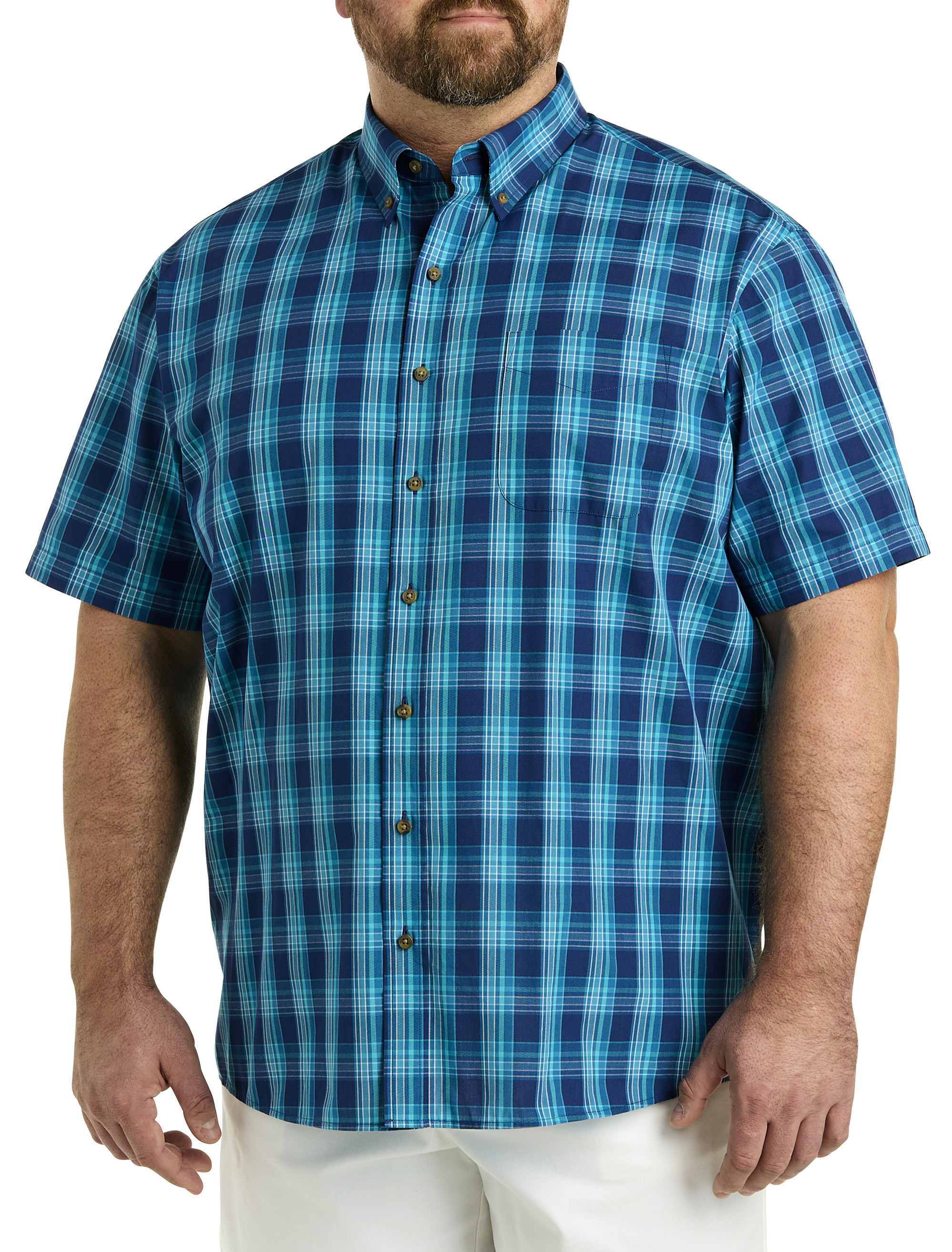 B91Xz Big And Tall Shirts for Men Mens Solid Short Sleeve Shirt