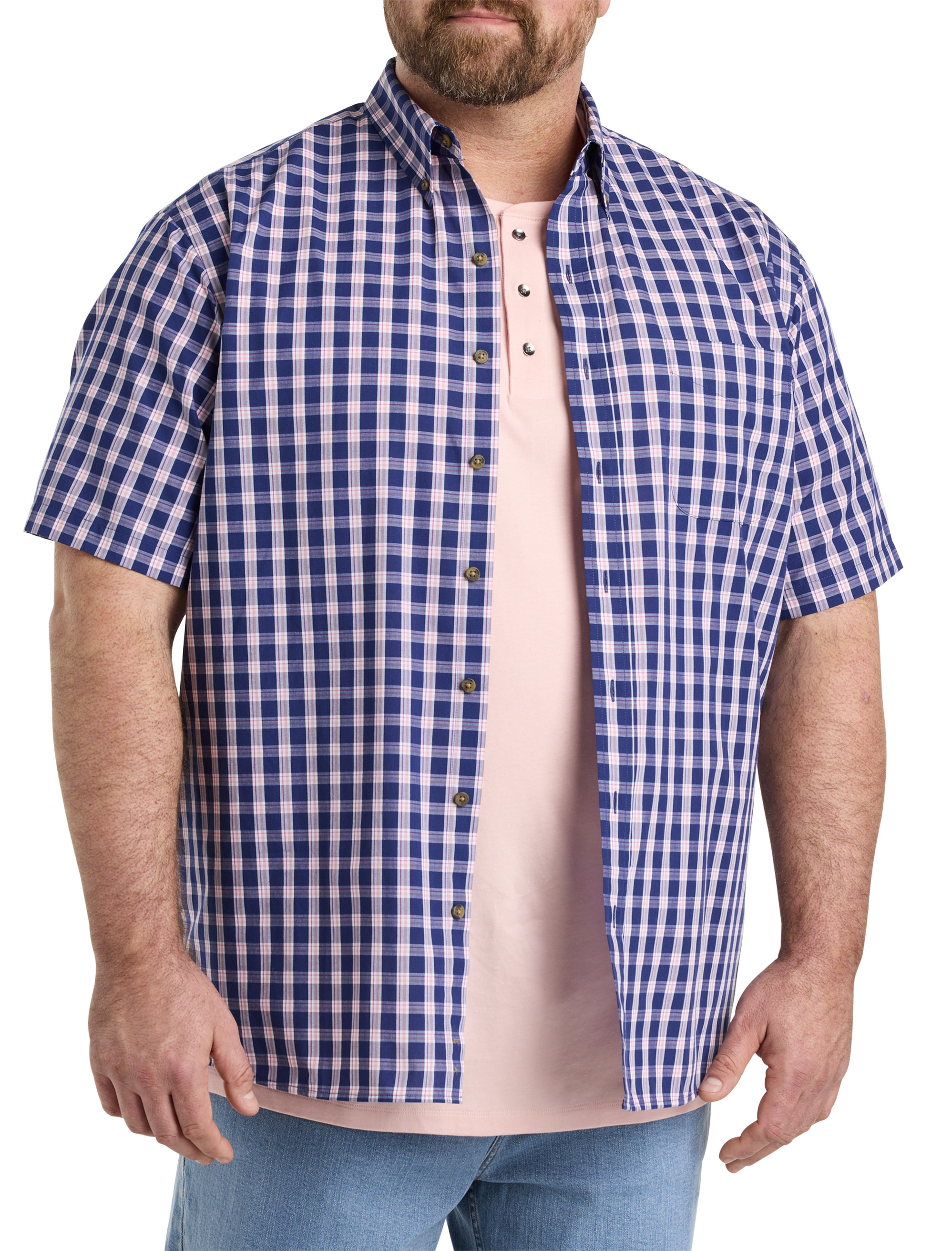 Mens big and tall 2024 short sleeve dress shirts