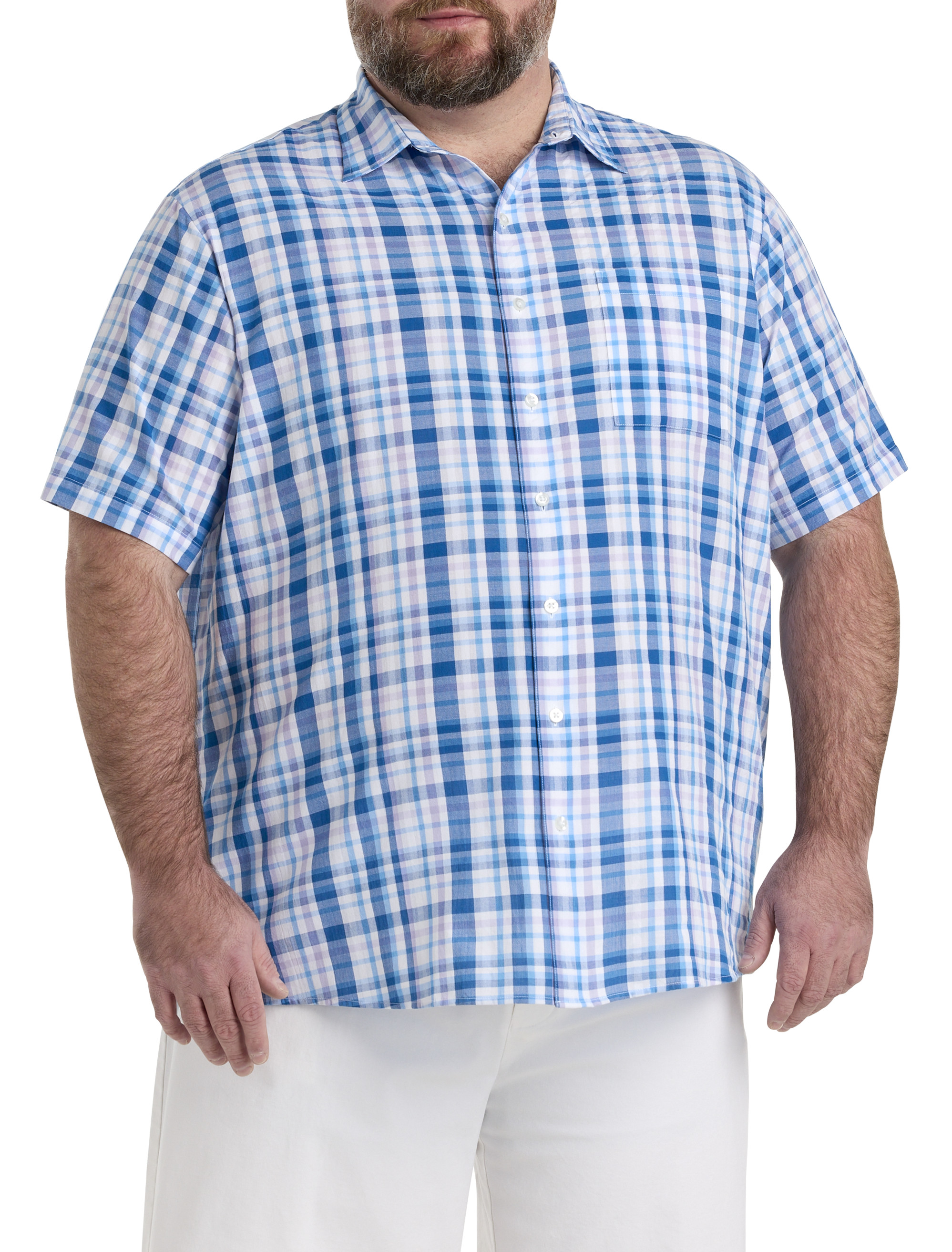 Big + Tall | Oak Hill Seersucker Plaid Sport Shirt | DXL