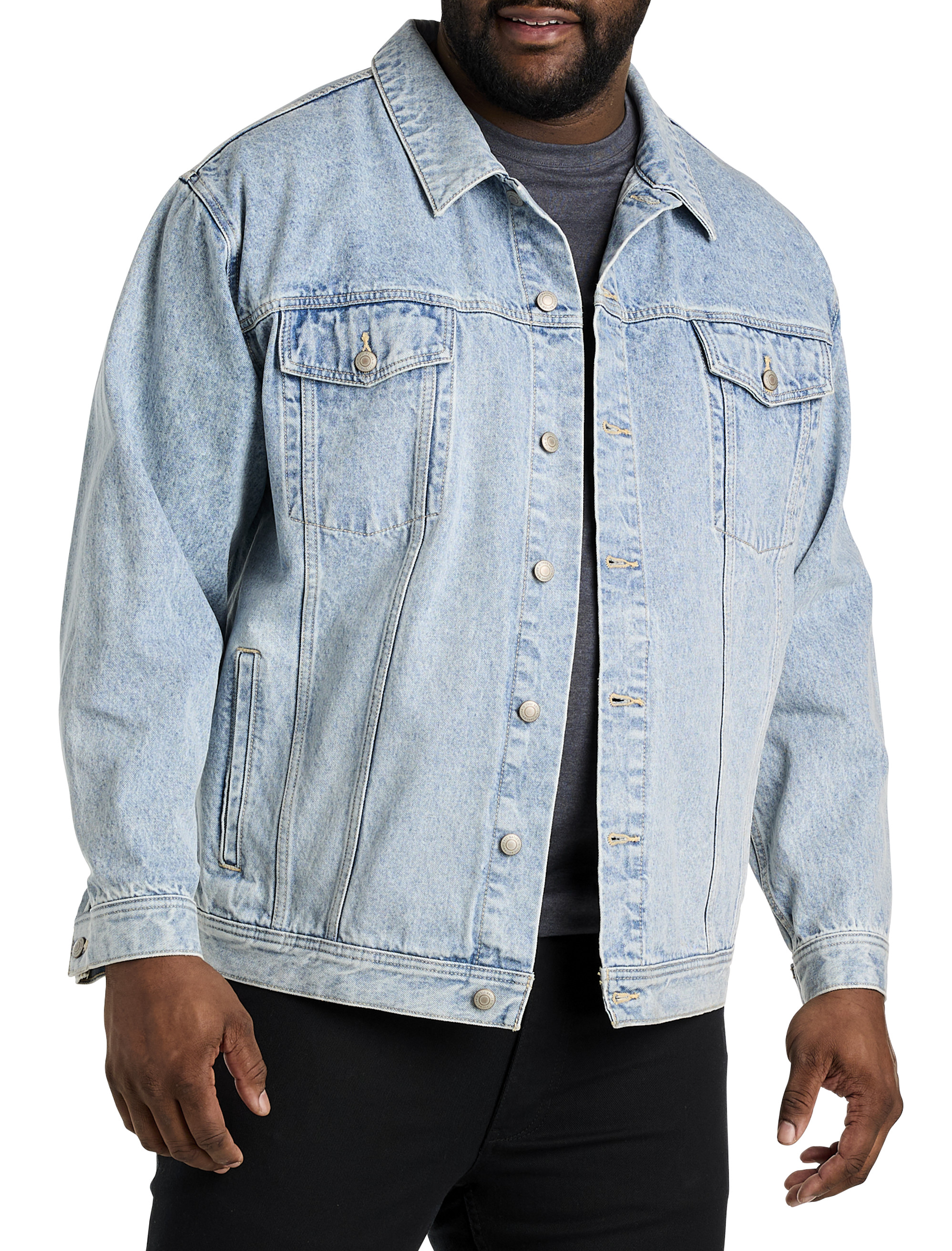 LJ&S Men's Tall Denim Jacket in Medium Blue – American Tall