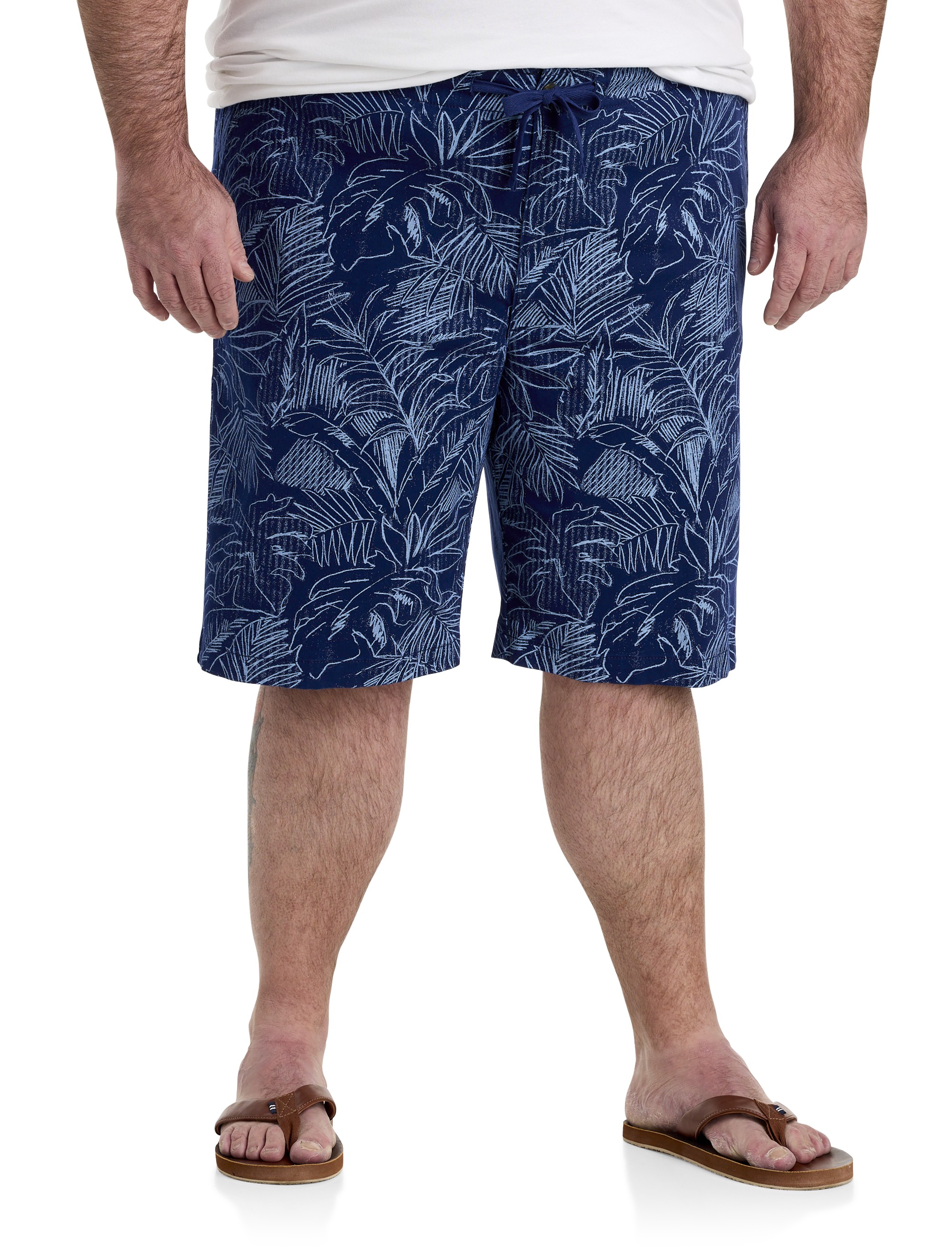 Stretch Tropical Drawstring Shorts