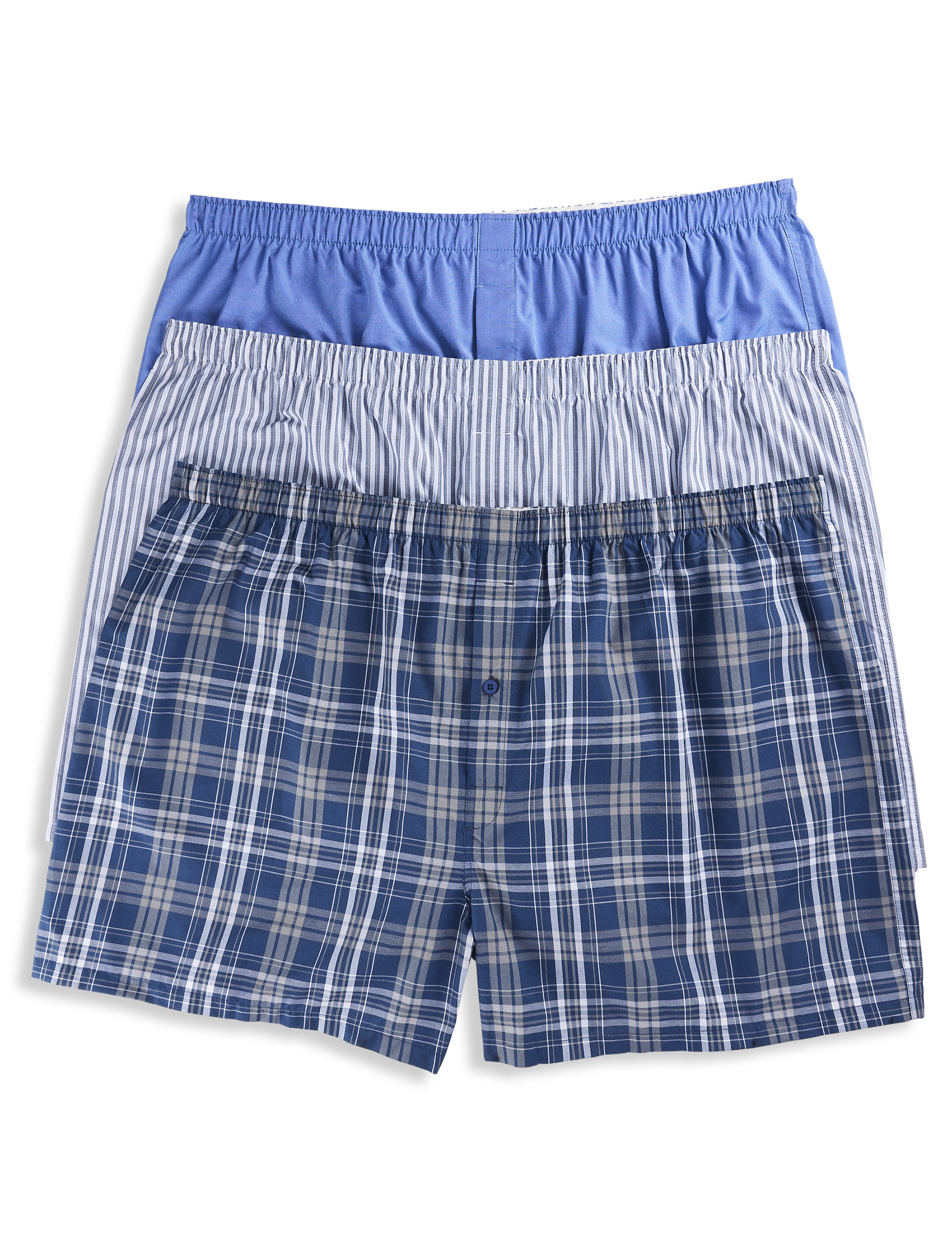 Stafford 4 Pack Woven Cotton Boxers (Small, Black Plaid) at