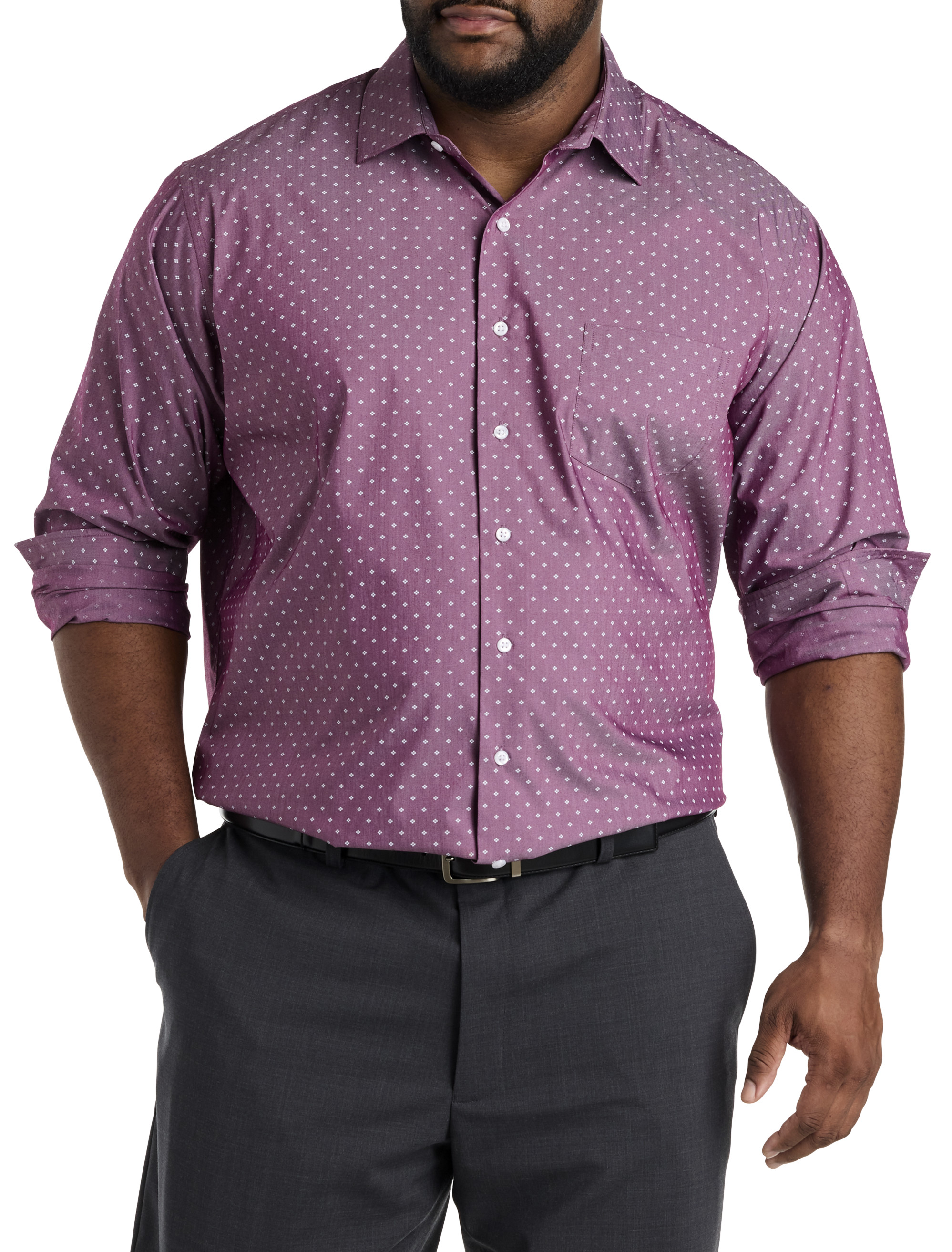 Diamond Patterned Dress Shirt