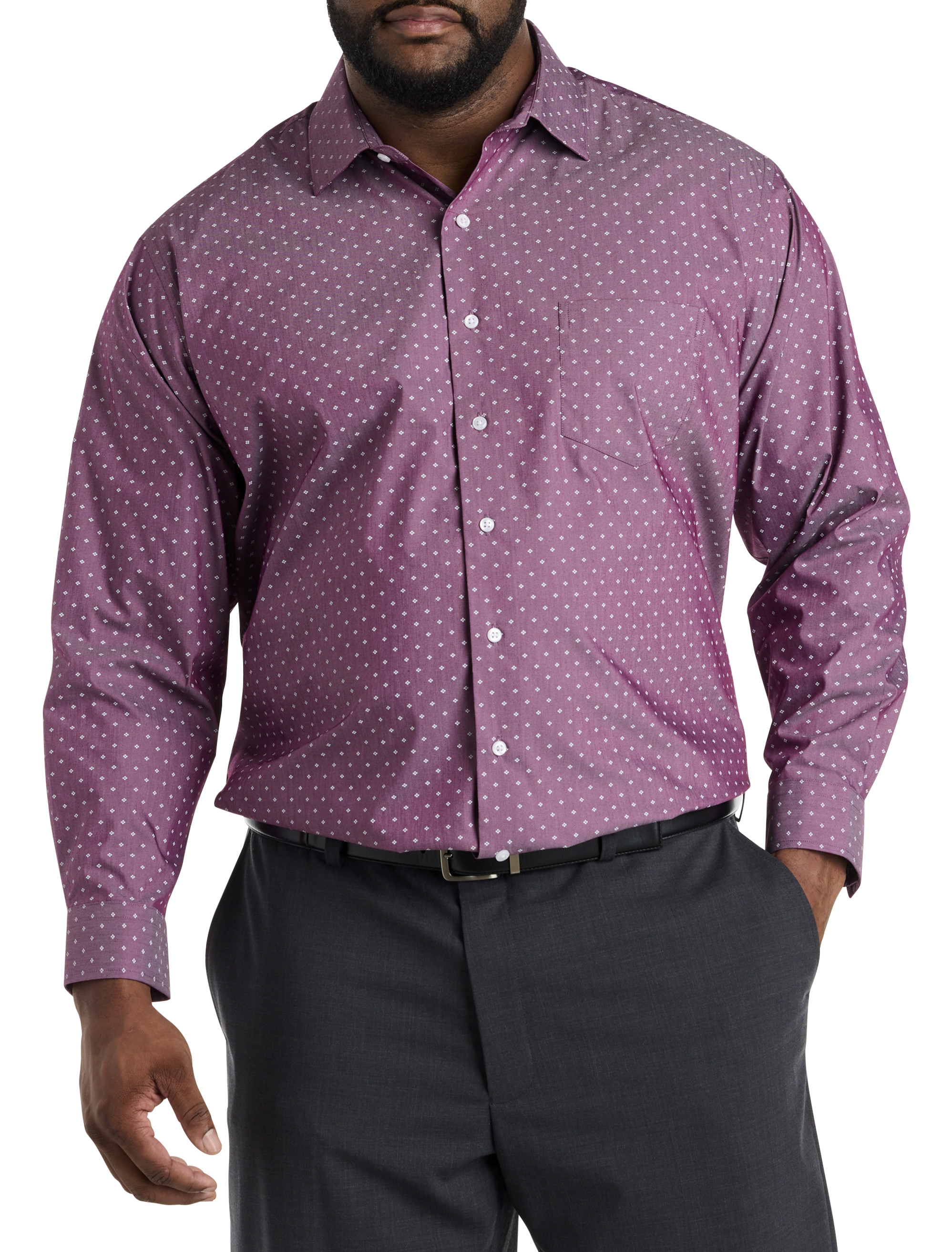 Diamond Patterned Dress Shirt
