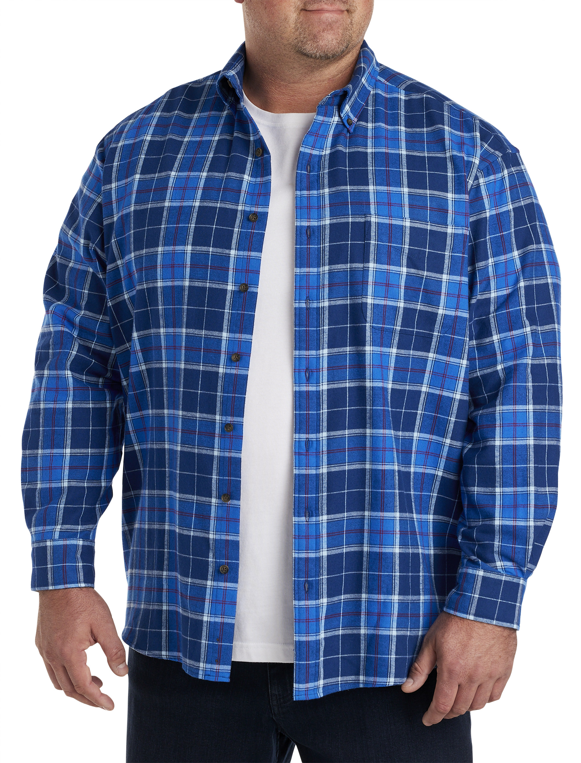 George Men and Big Men Long Sleeve Super Soft Flannel Shirt up to size 5XLT