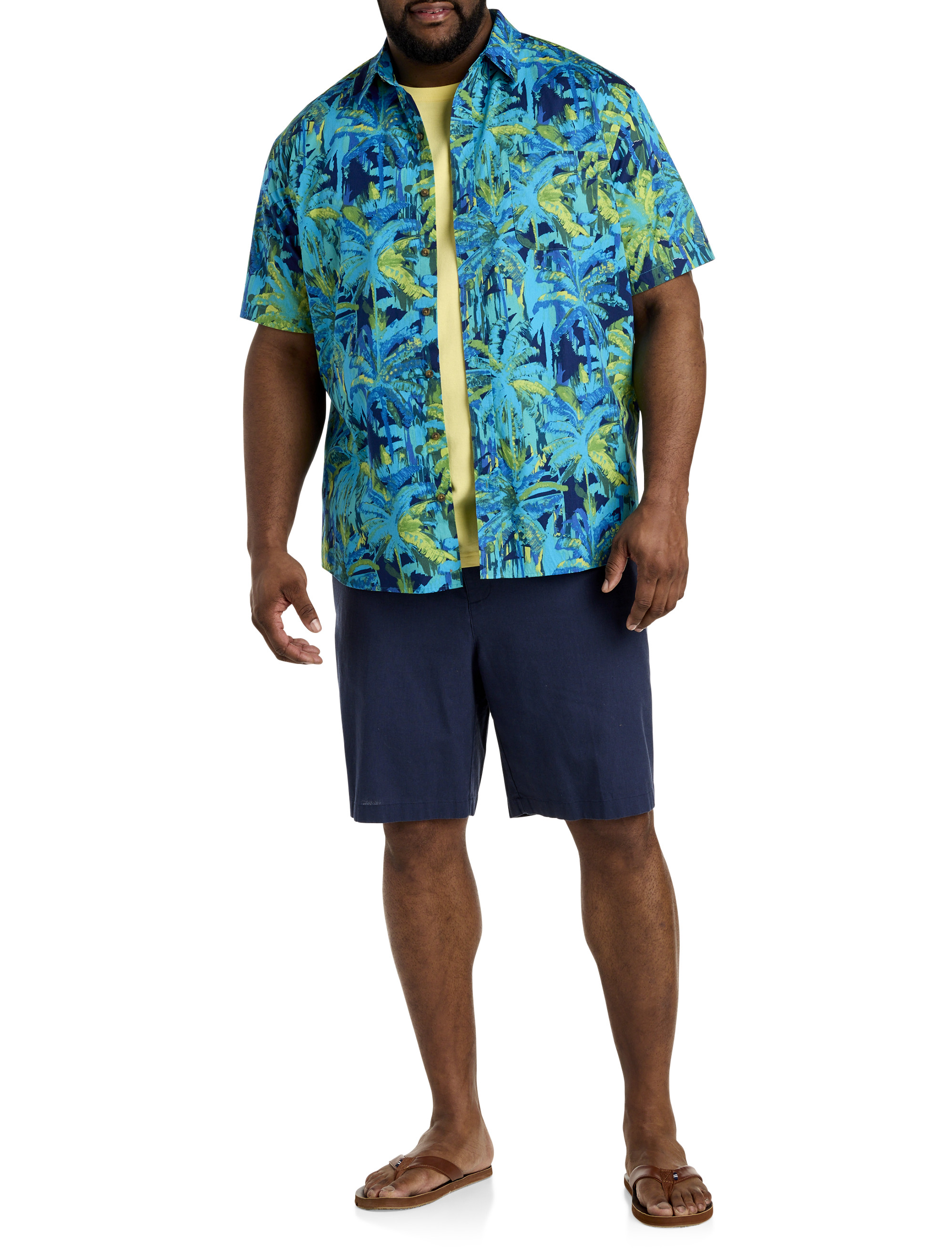 Big + Tall | Oak Hill Tropical Print Sport Shirt | DXL