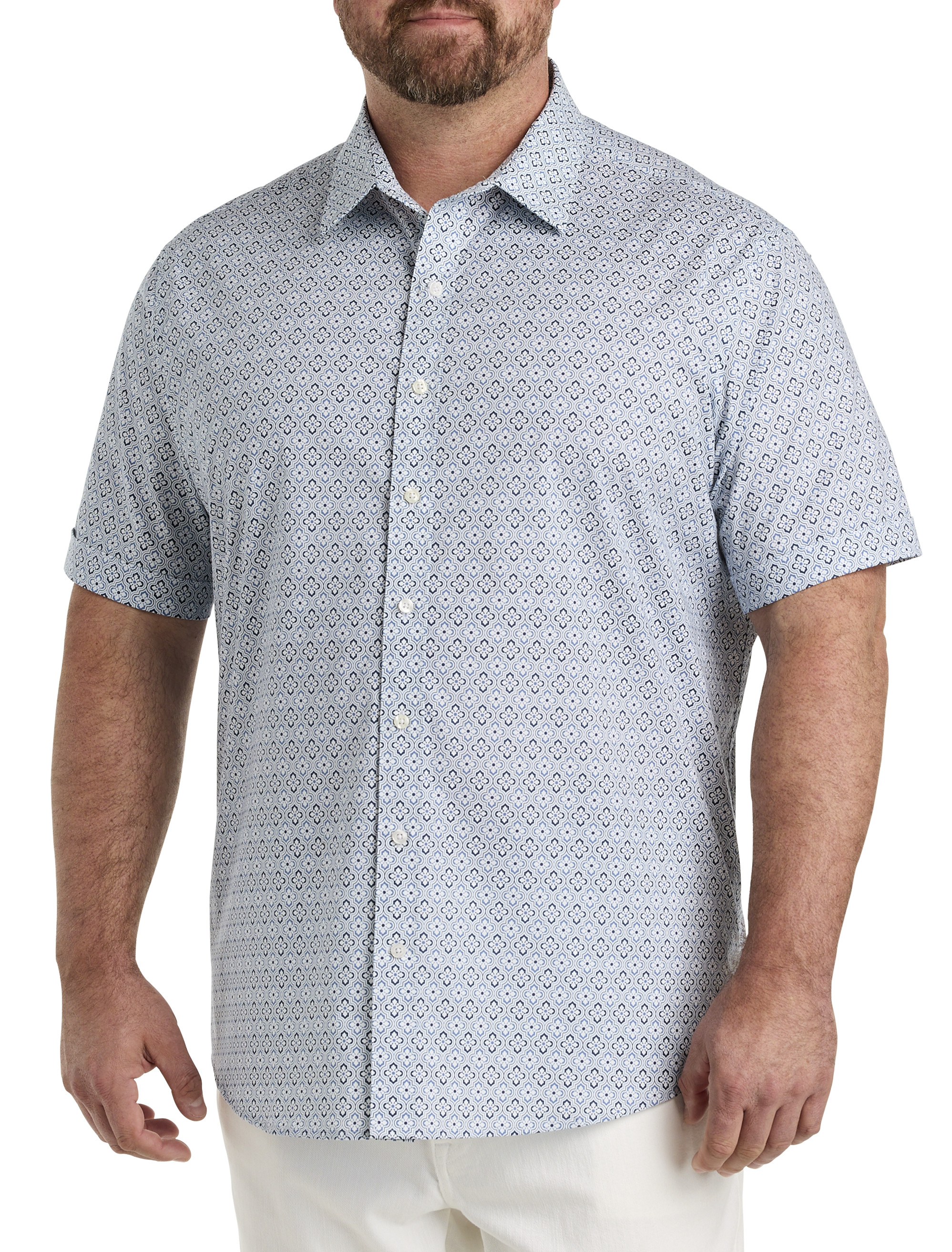 Quatrefoil Pattern Sport Shirt