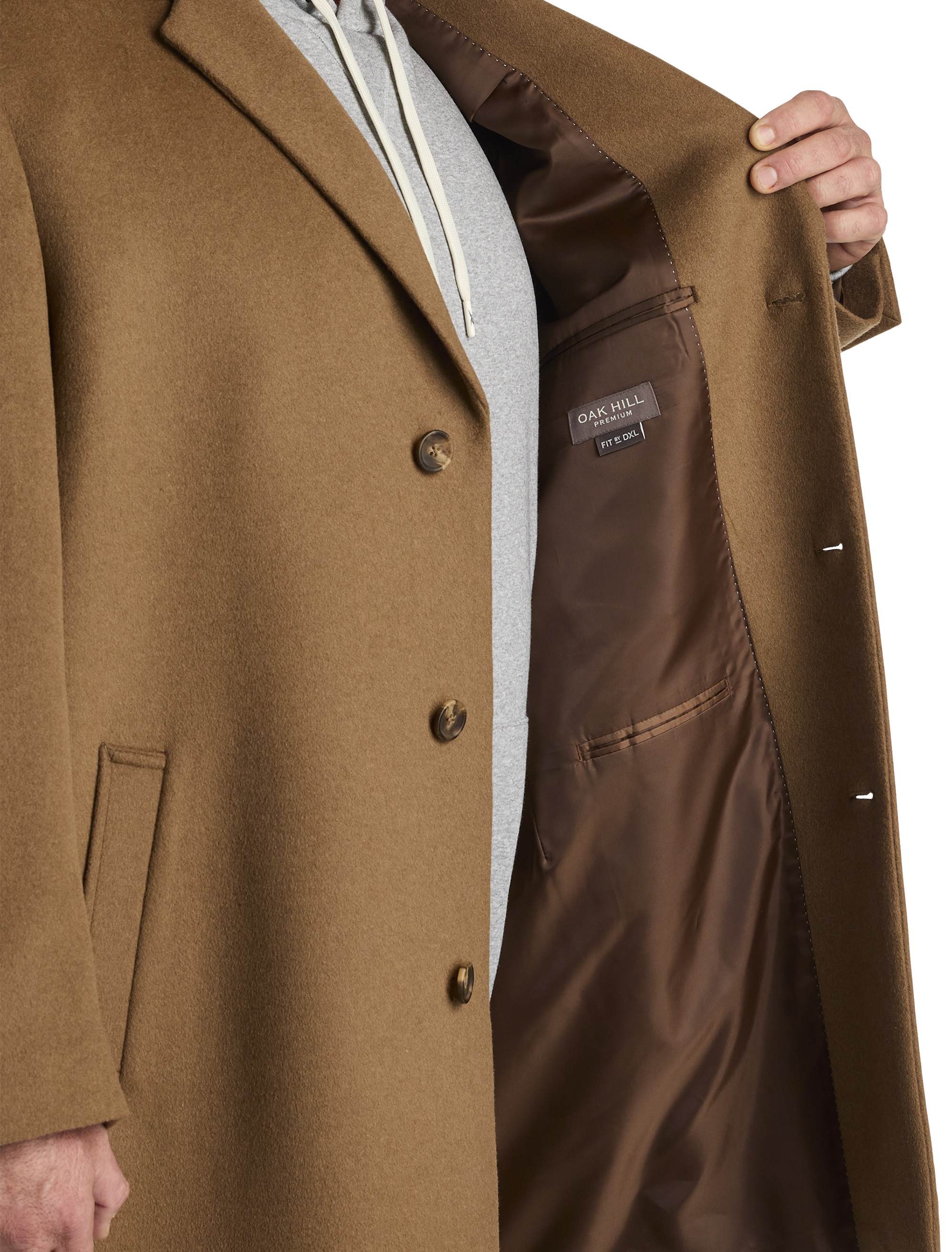 Big + Tall | Oak Hill Premium Wool-Blend Overcoat | DXL