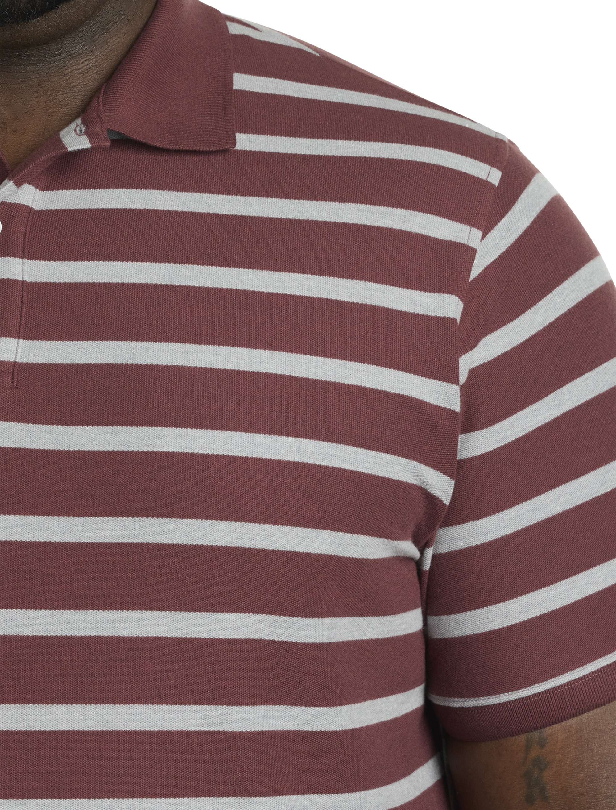 Heather Medium Stripe Polo Shirt