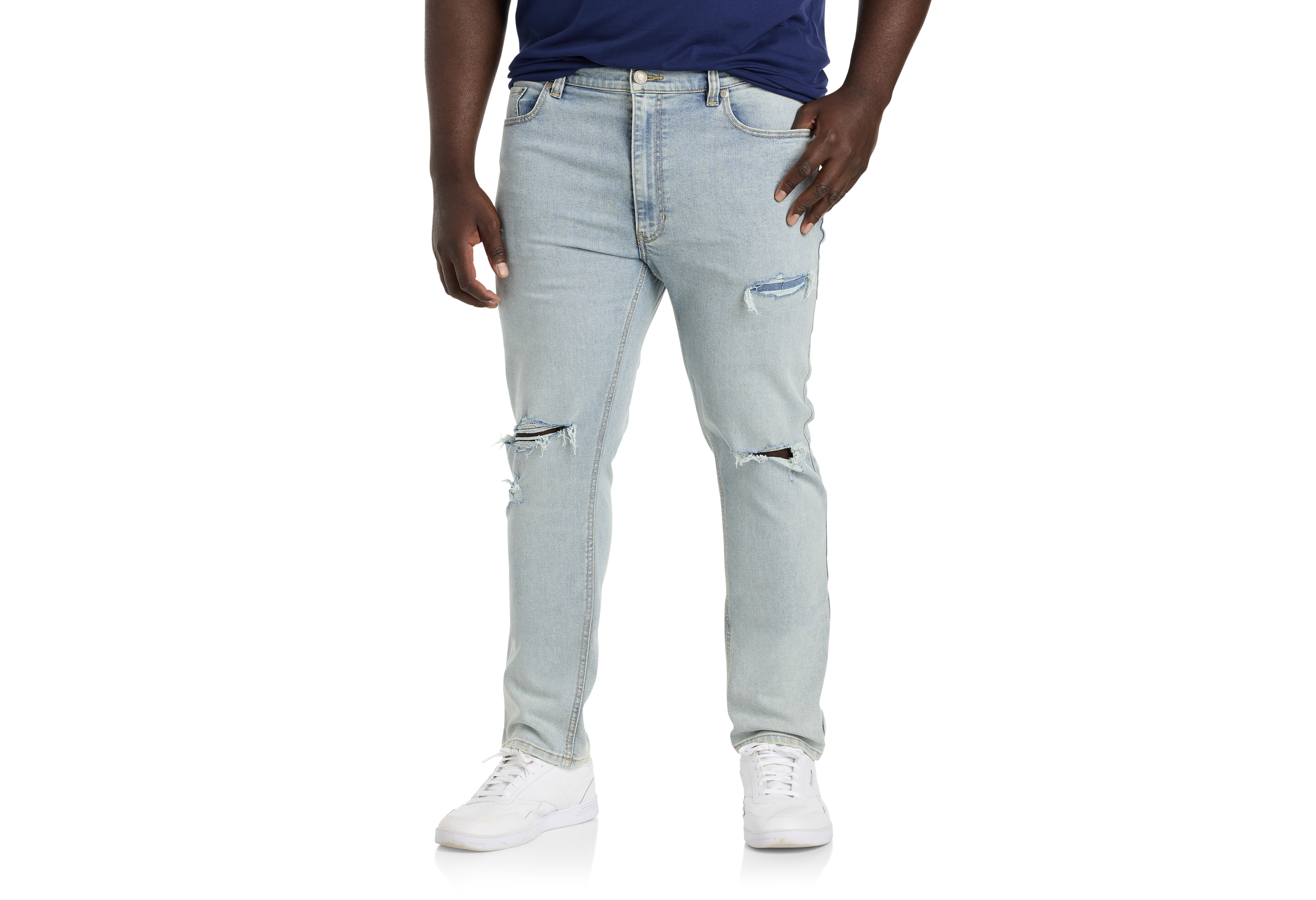 Tapered-Fit Destructed Jeans