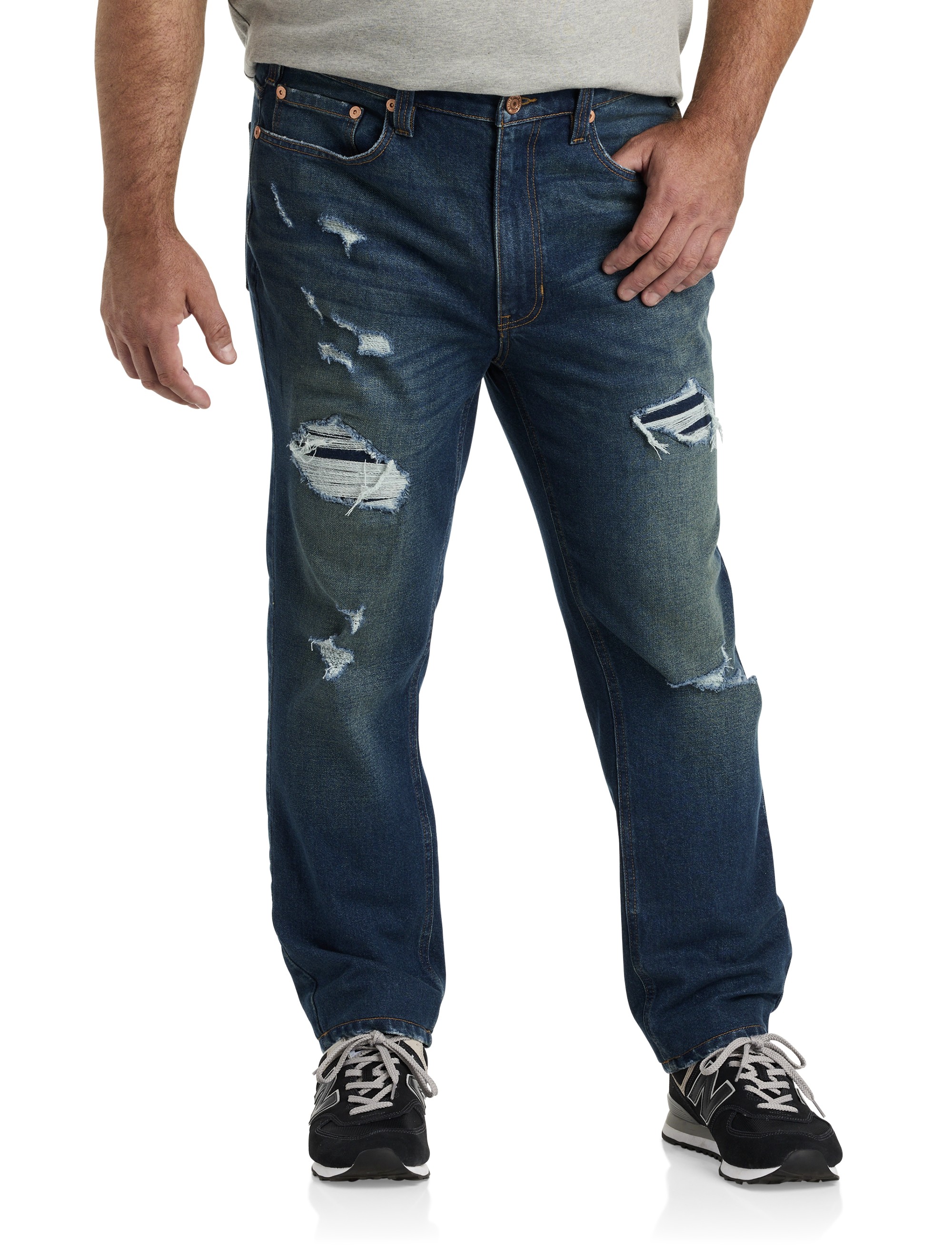 Rip and Repair Tapered-Fit Jeans