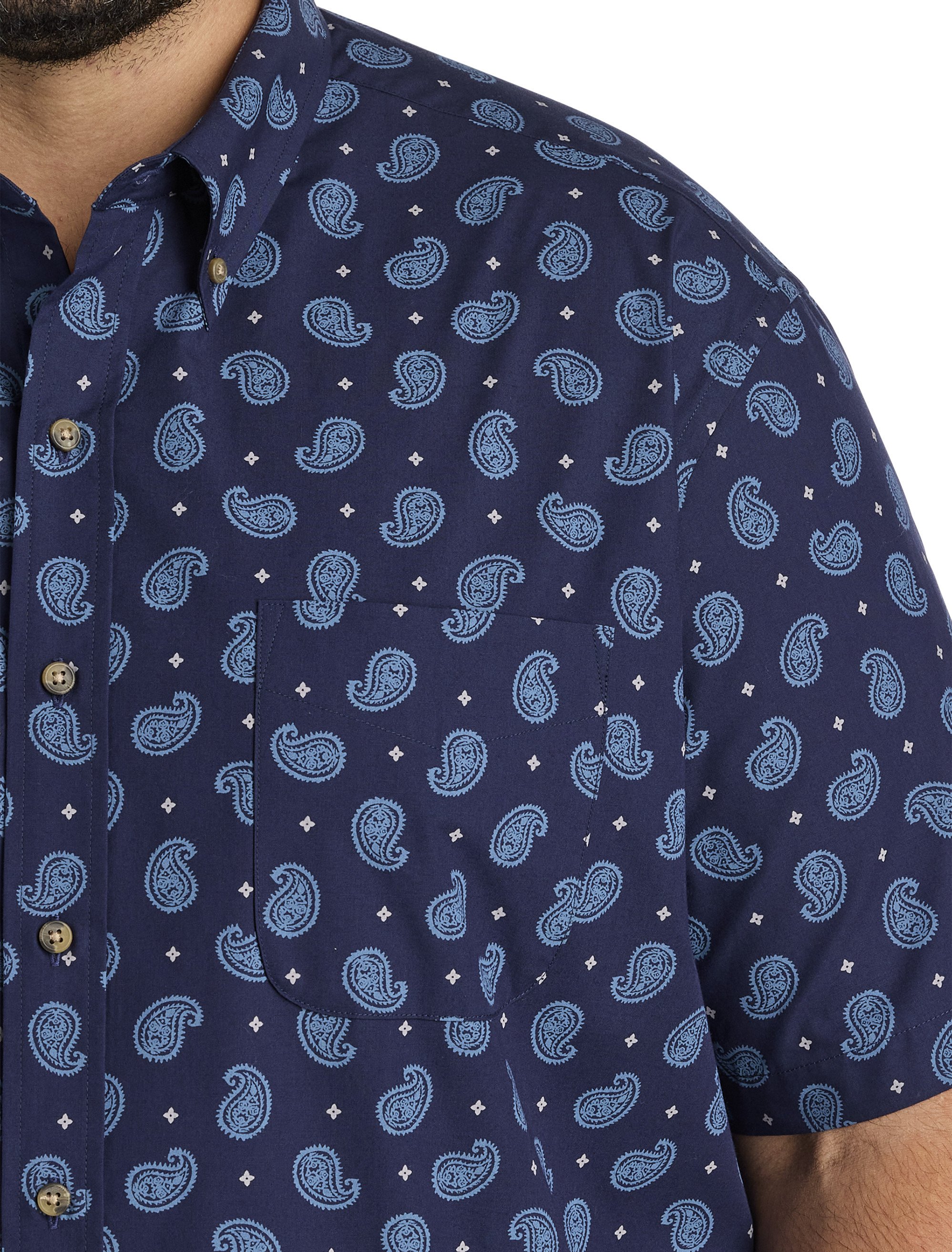 Big + Tall | Harbor Bay Easy-Care Paisley Print Sport Shirt | DXL