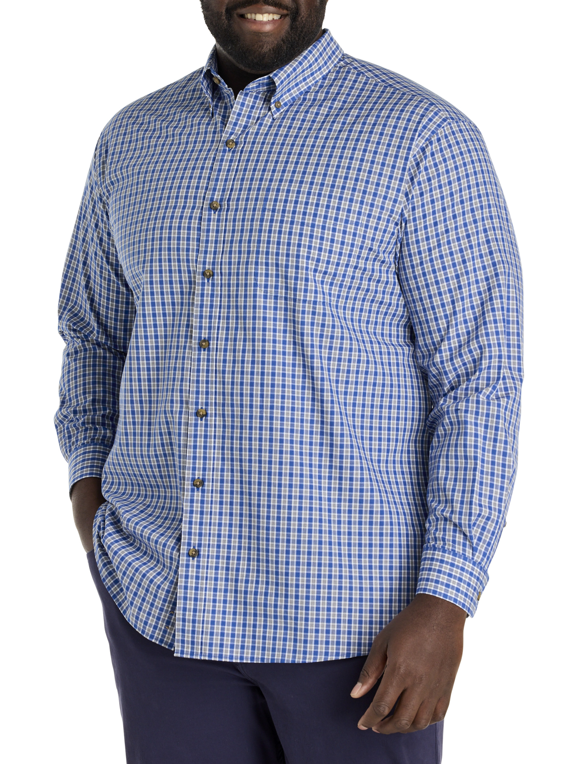 Easy-Care Small Plaid Sport Shirt