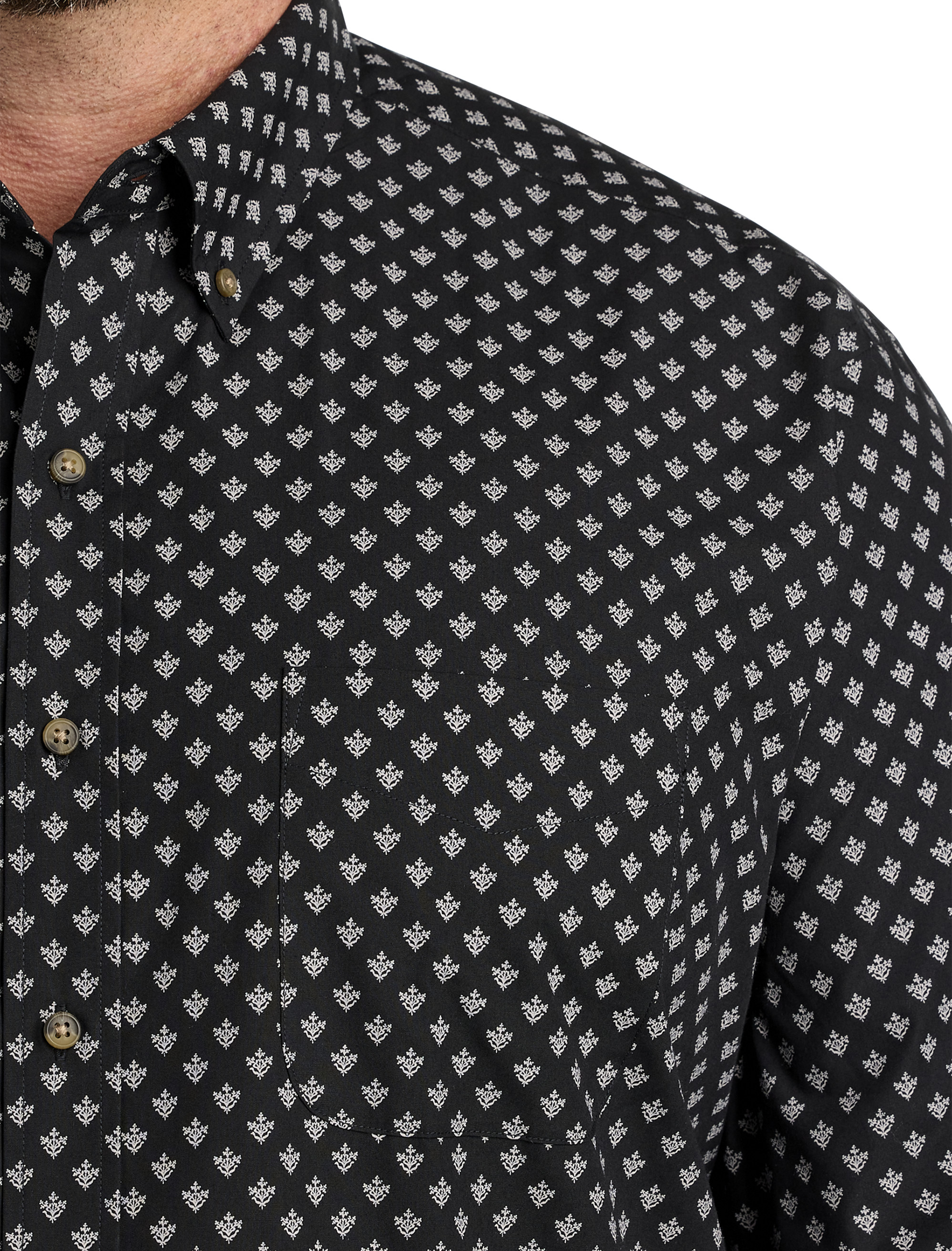 Easy-Care Medallion Print Sport Shirt