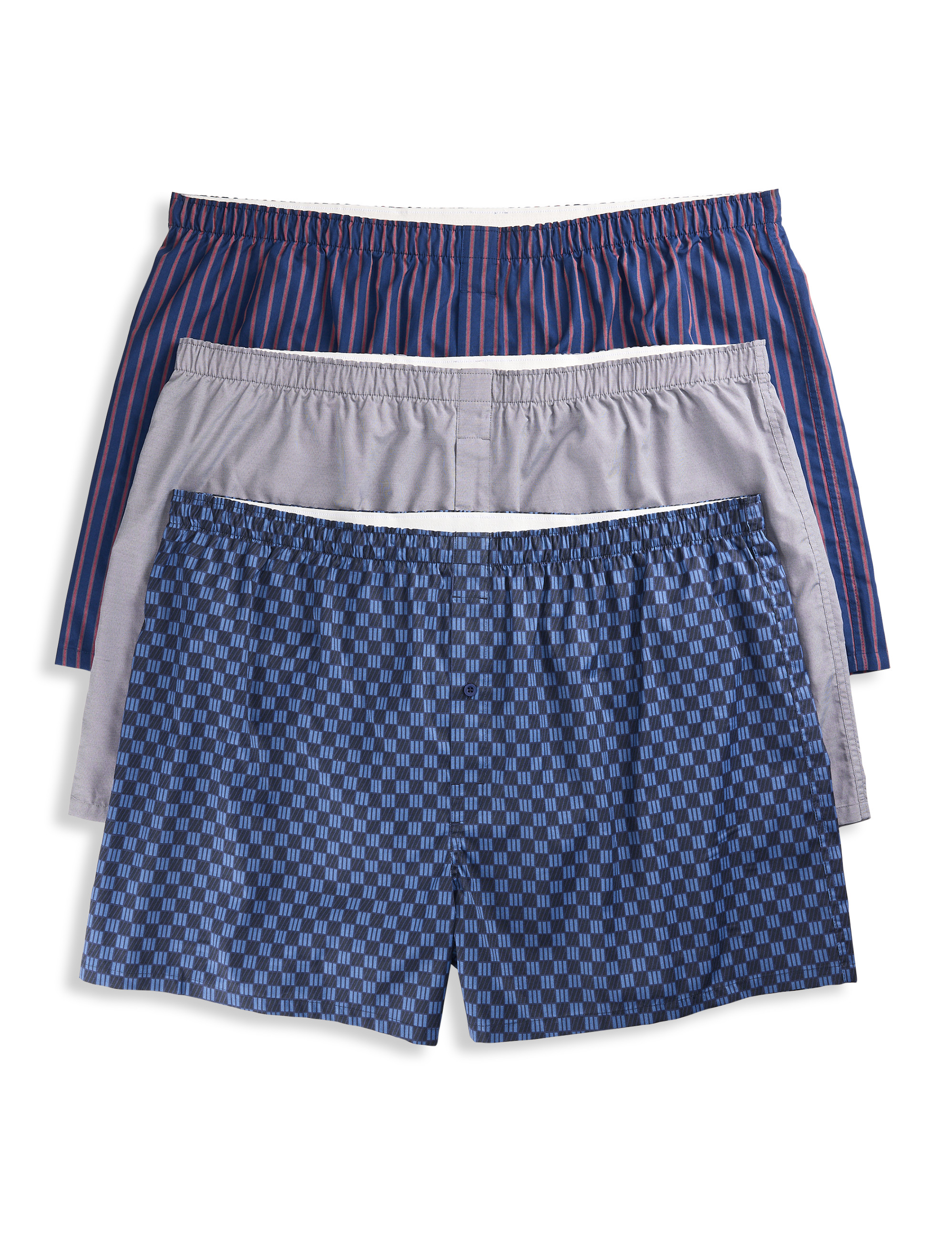 3-pk Checkered 4.5 Inch Woven Boxers 