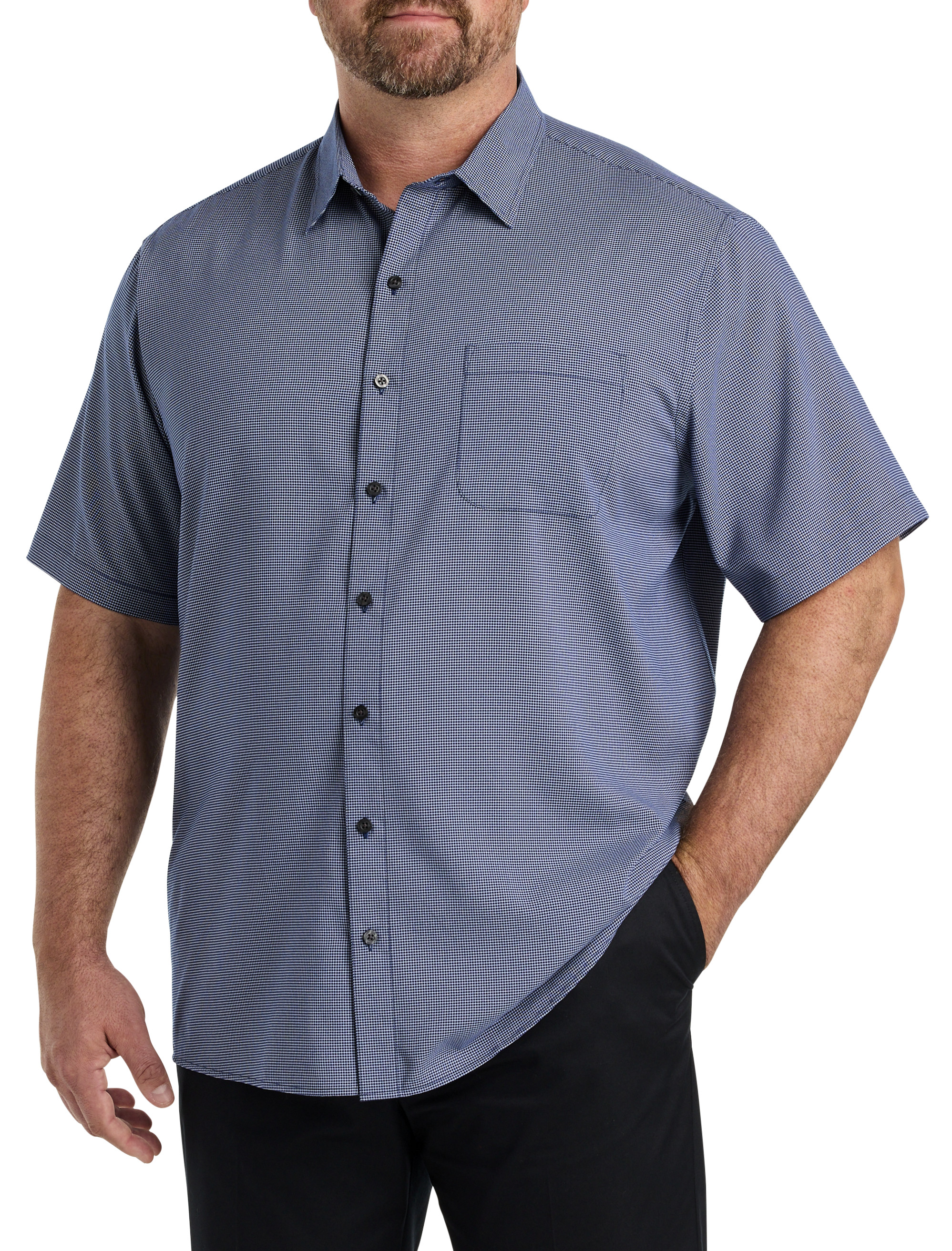 Microfiber Small Plaid Sport Shirt