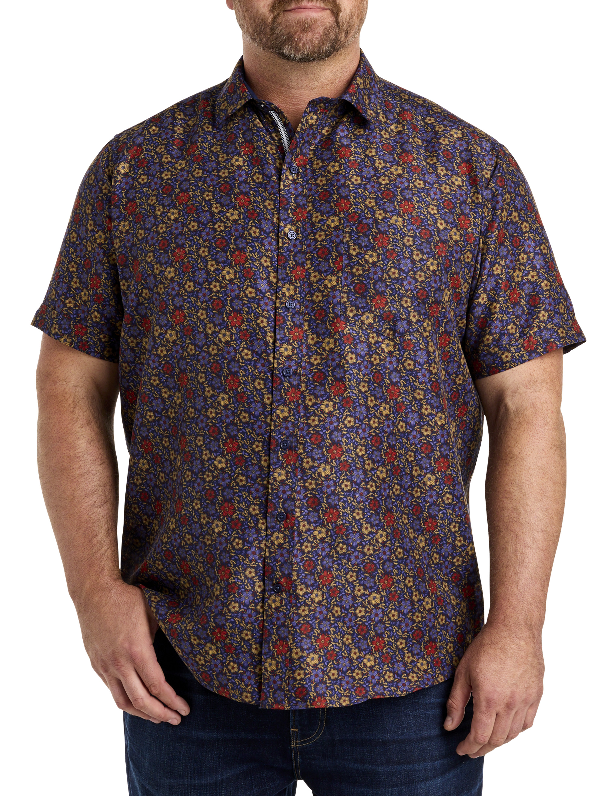 Microfiber Multi-Floral Sport Shirt