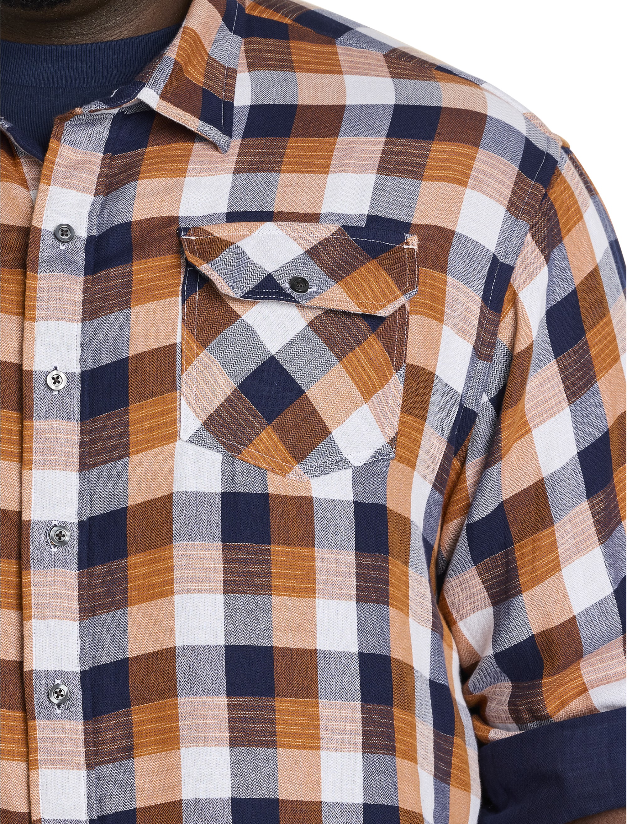 Plaid Rolled-Sleeve Sport Shirt - thumbnail 2
