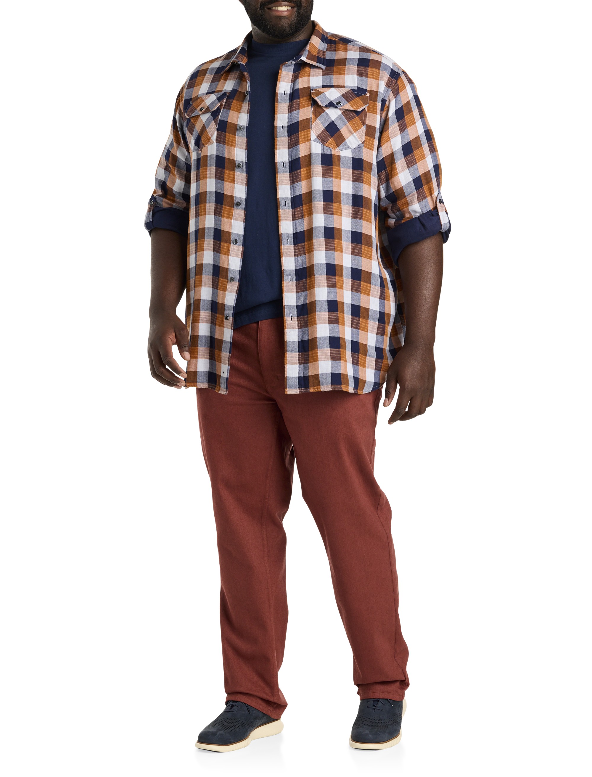Plaid Rolled-Sleeve Sport Shirt - thumbnail 3