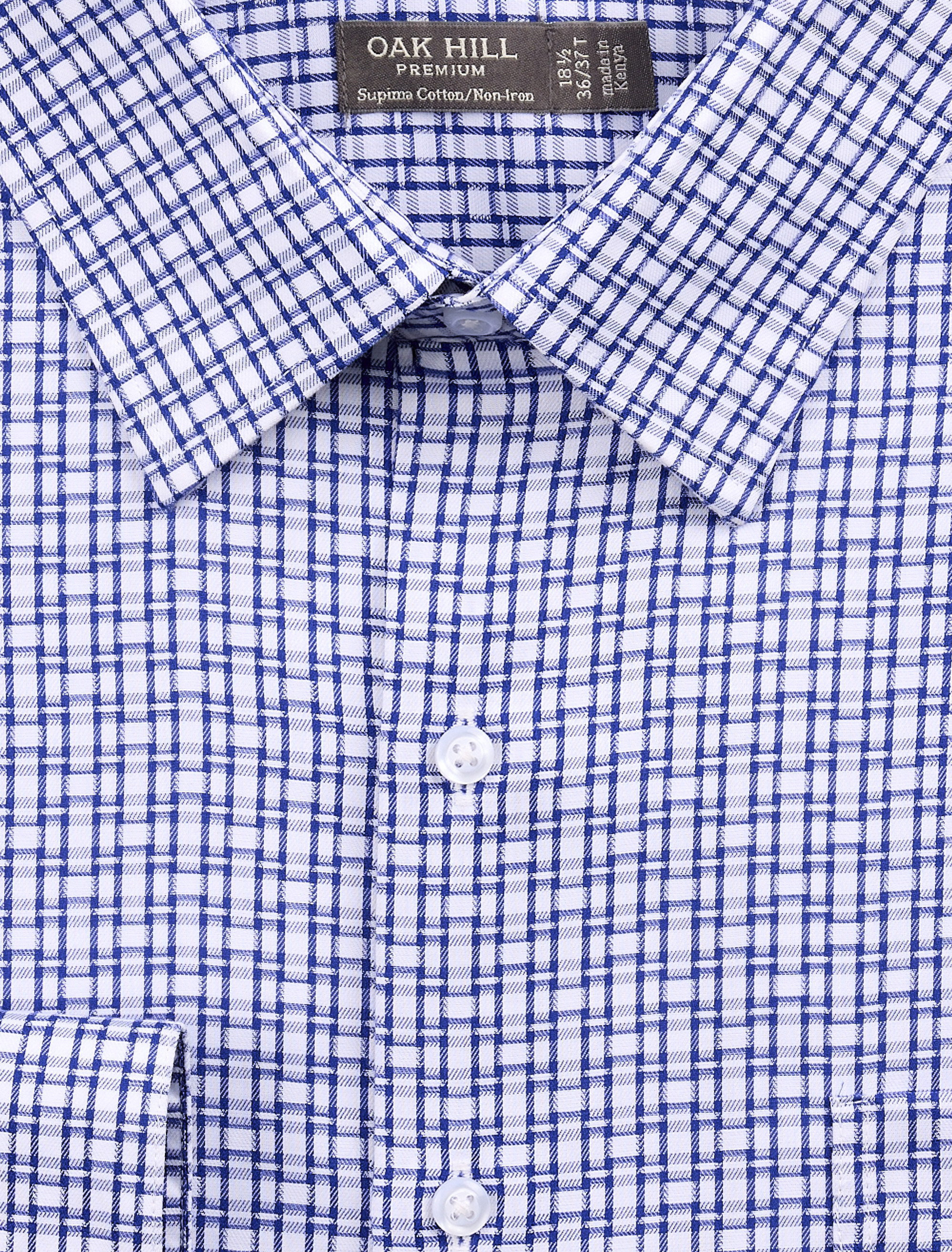 18.5 slim fit dress shirt Mens Cotton Blend Blue Striped Slim Fit Spread Collar Dress Shirt, 17 1/2 / 32/33 main image 0