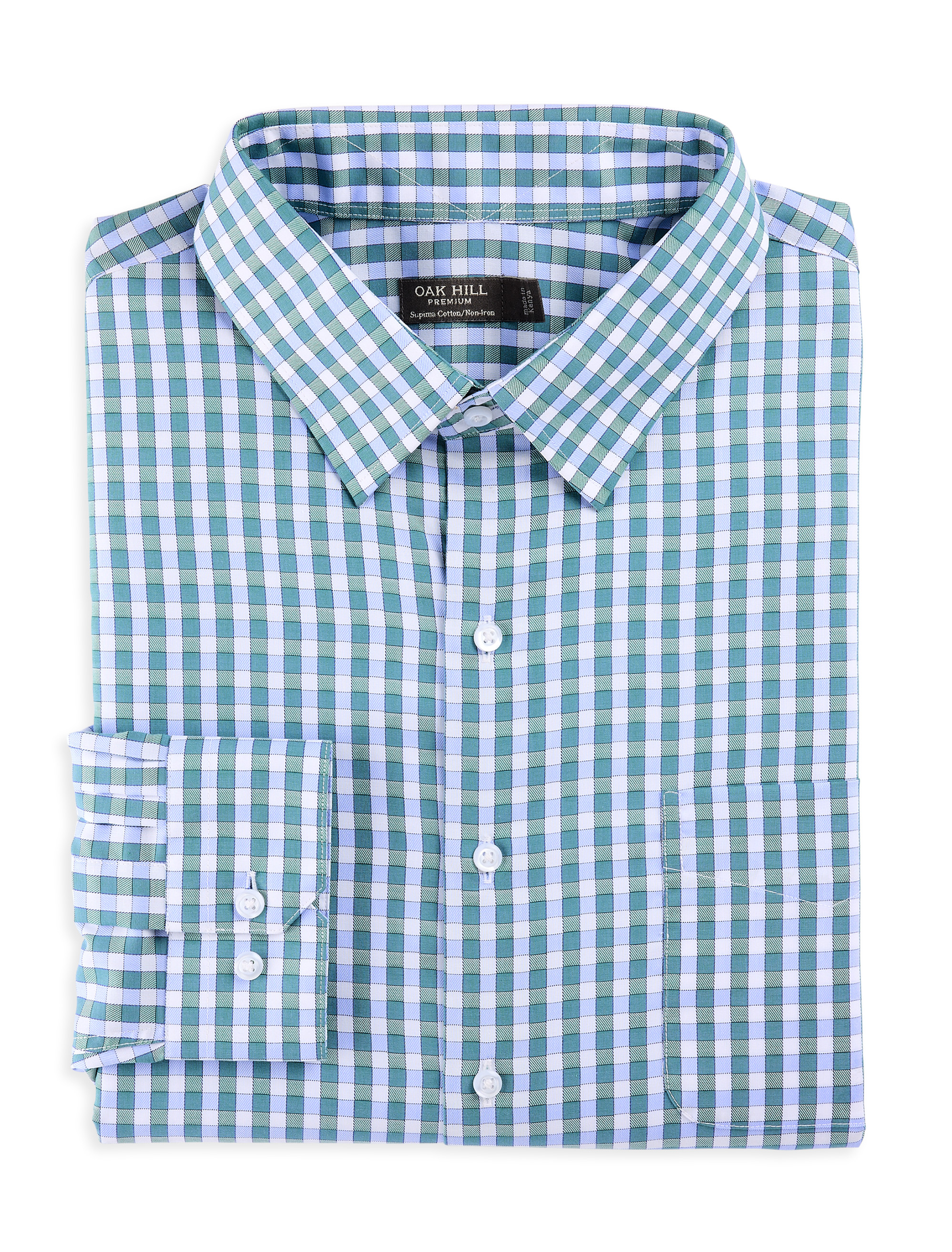 green emerald velvet dress Tailored Fit Missionary Non-Iron Dress Shirt – Adrian's main image 1