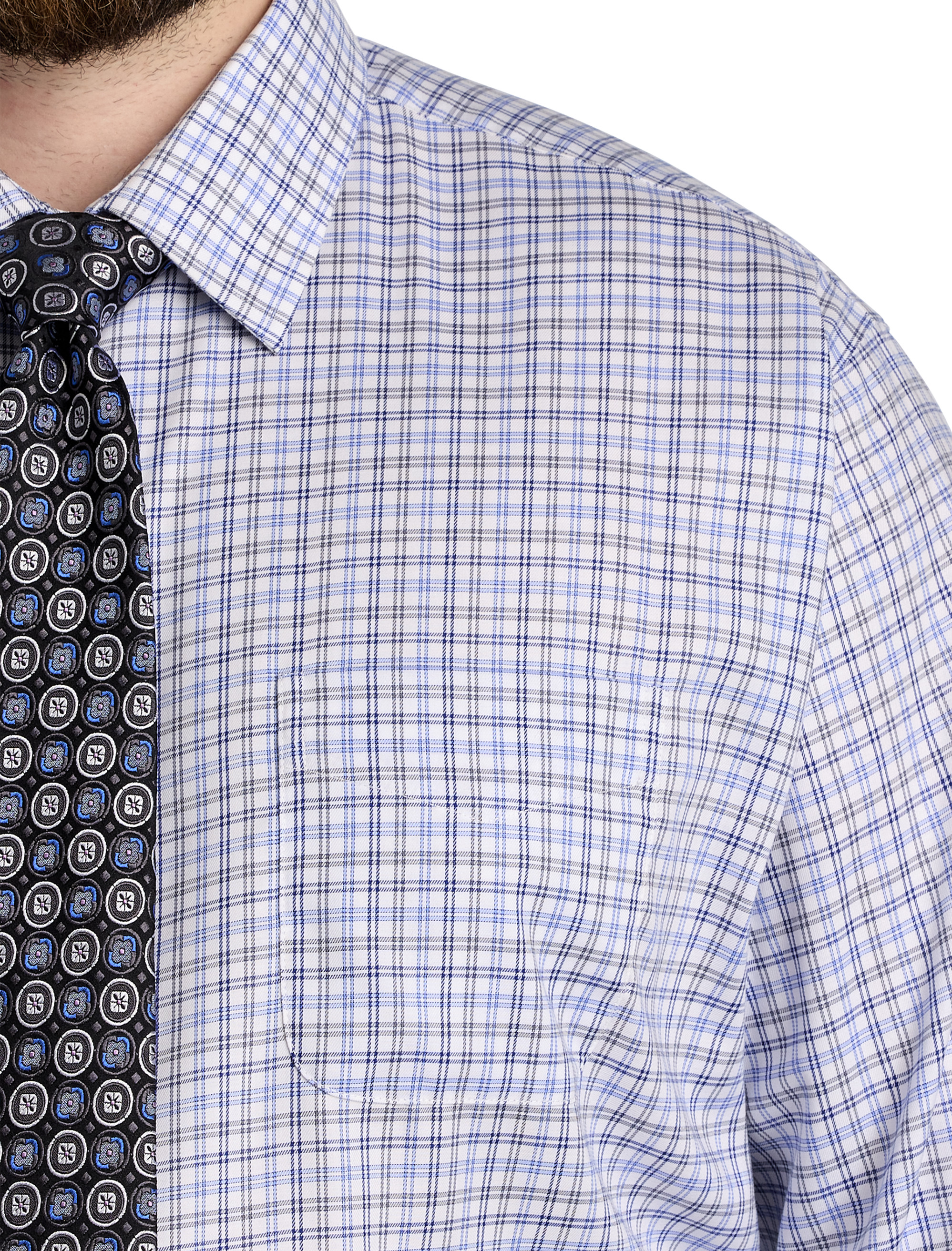 Grid Patterned Dress Shirt