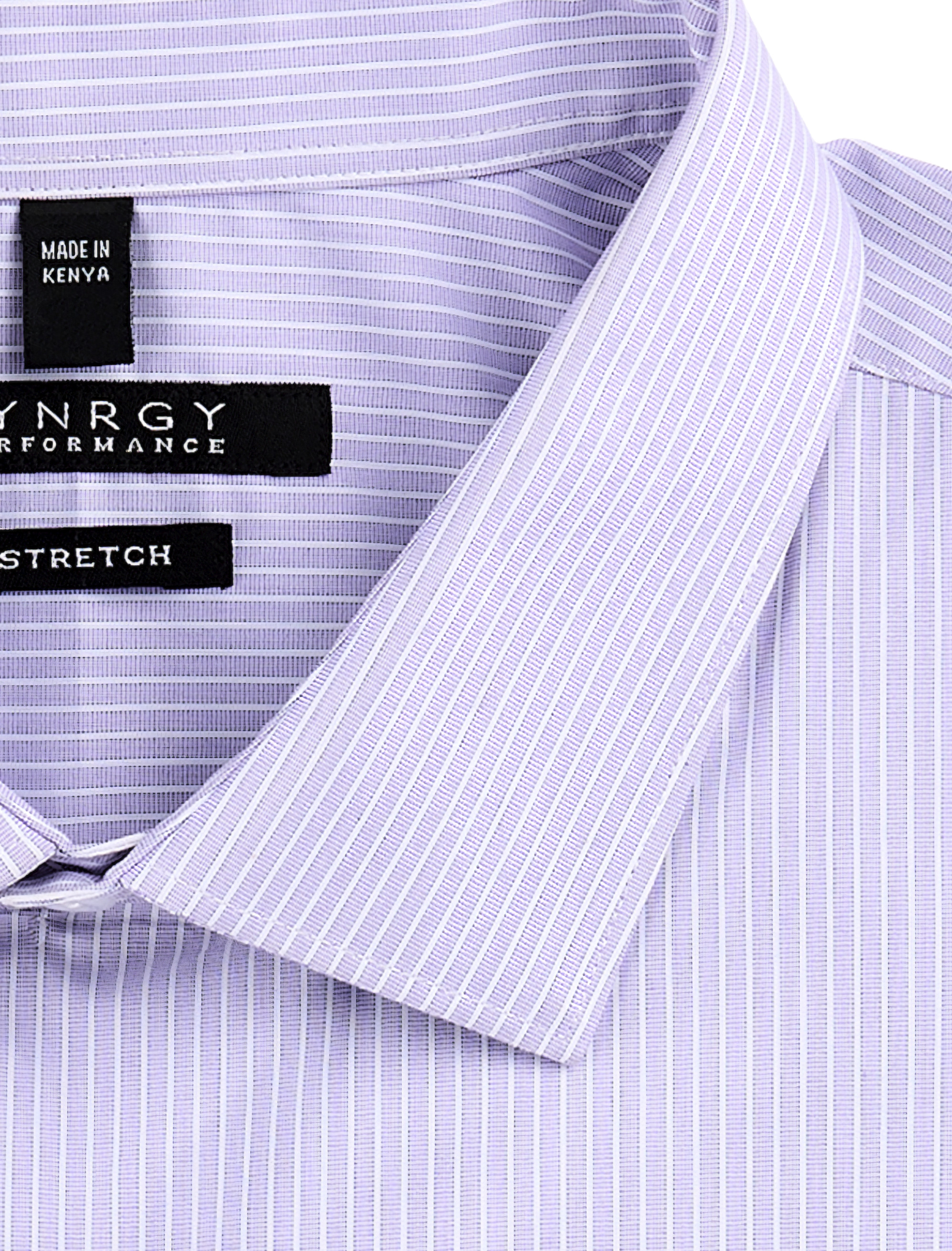 Synergy Men's Big & Tall Performance Striped Dress Shirt - Blue - Casual Shirts
