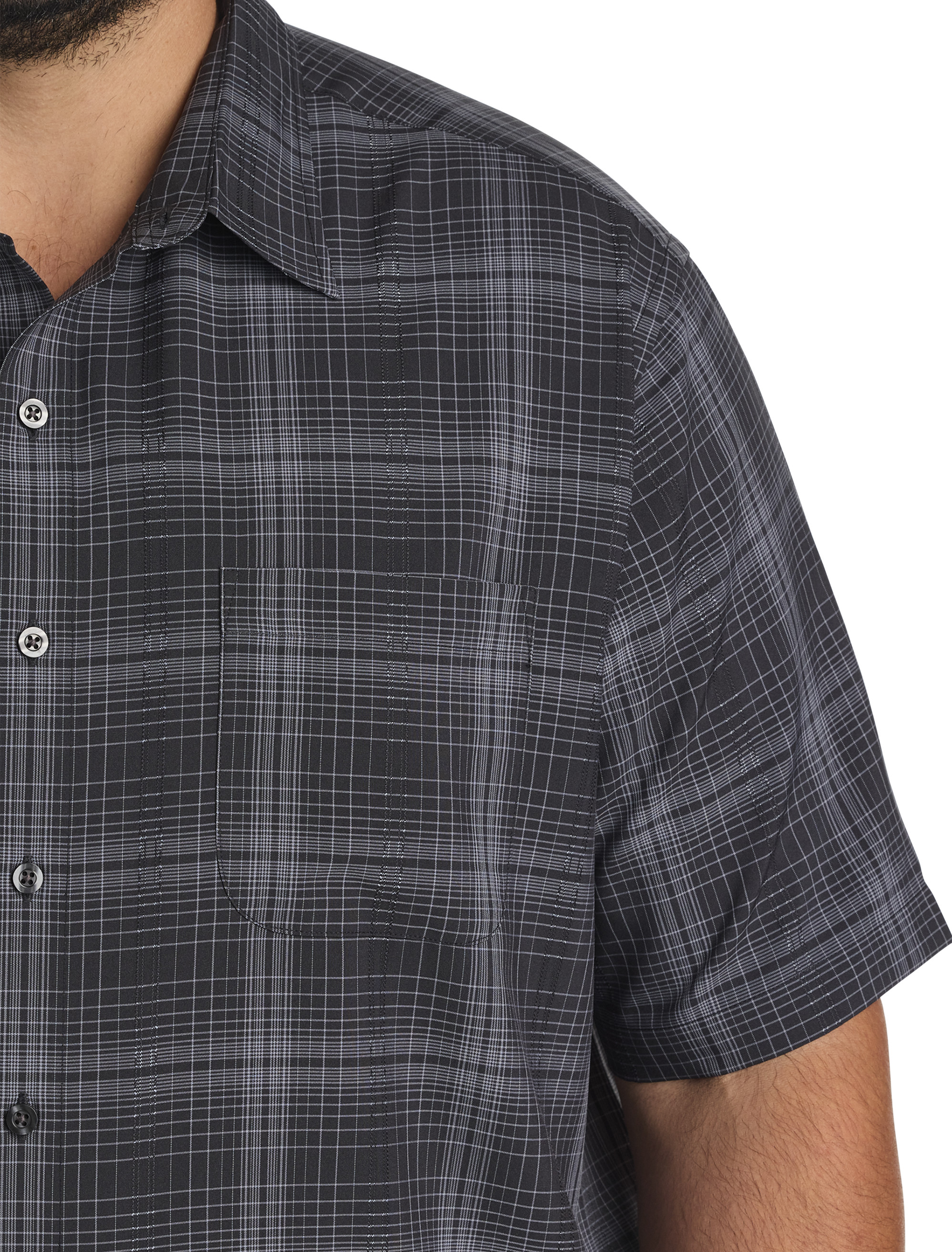 Microfiber Large Plaid Sport Shirt