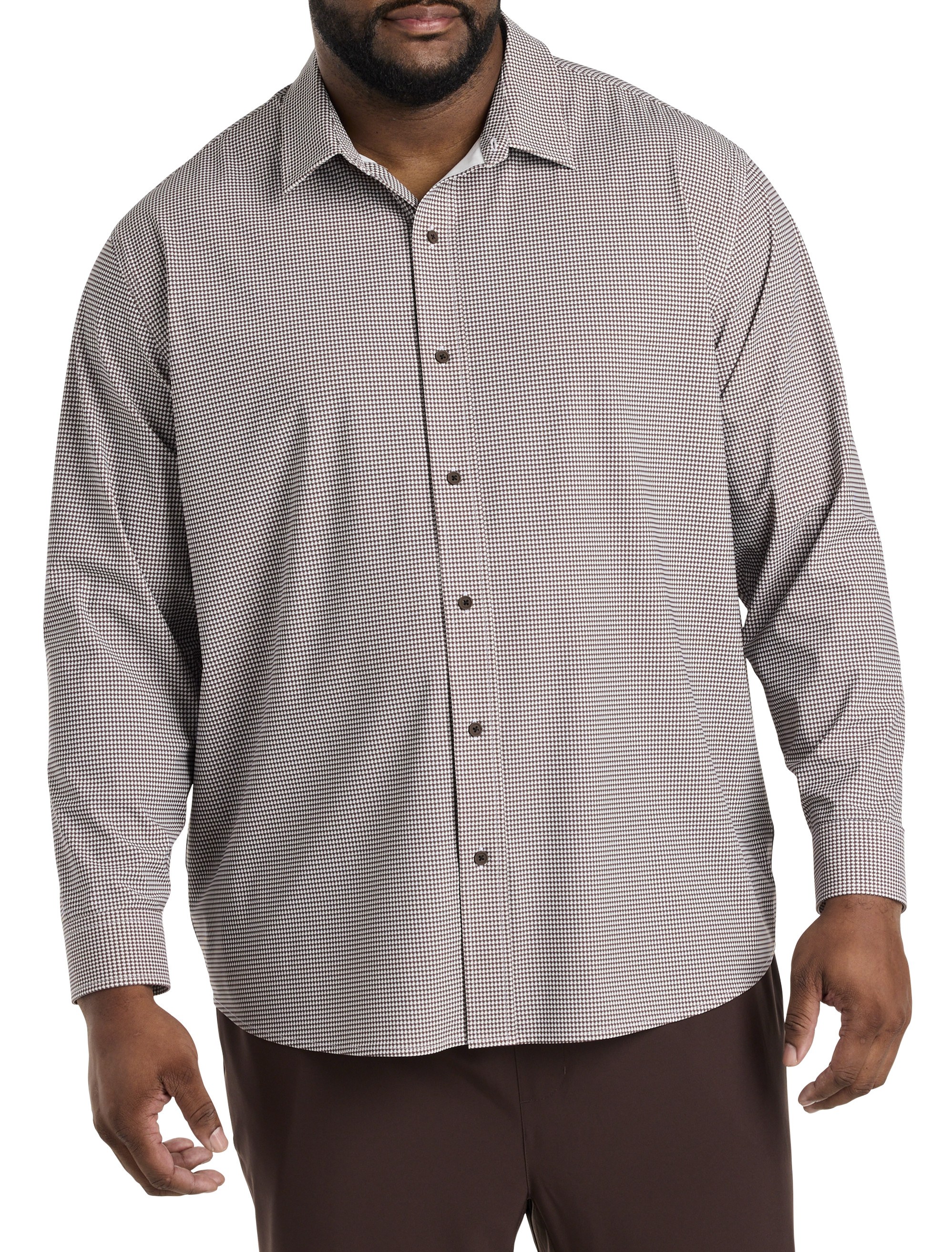 Big + Tall | Society of One Houndstooth Performance Sport Shirt | DXL