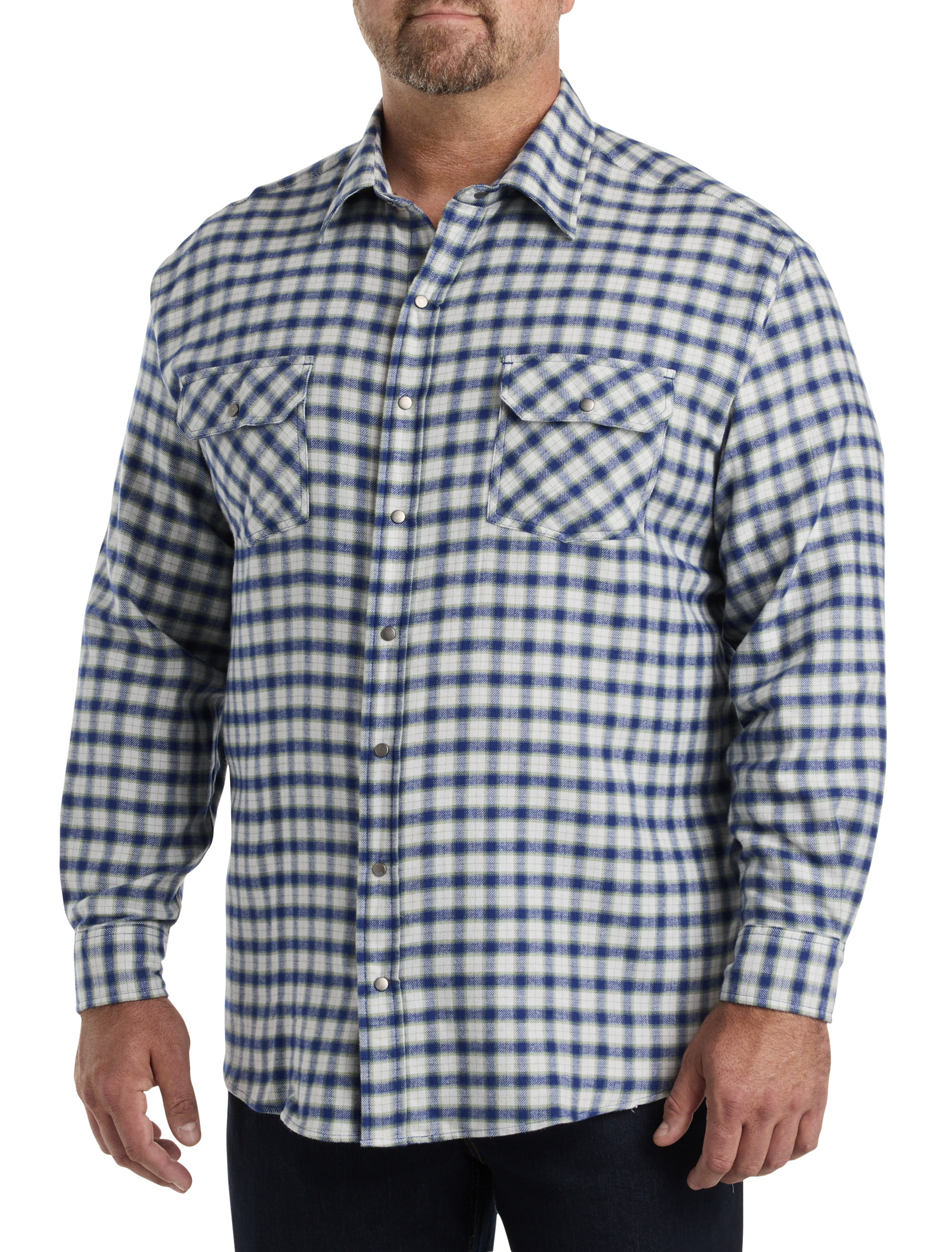 Big + Tall | Harbor Bay Small Plaid Flannel Sport Shirt | DXL