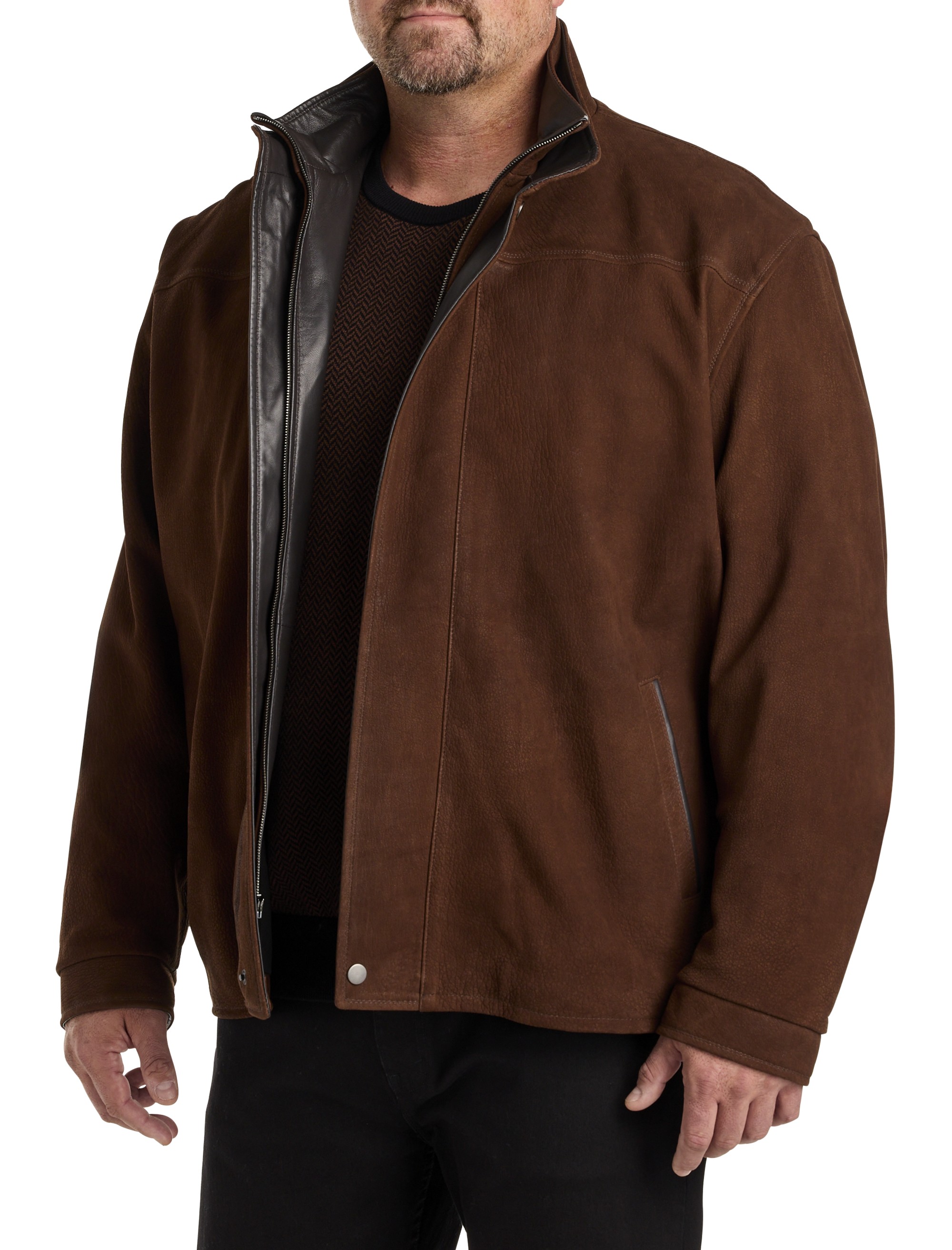 Double-Collar Butterskin Leather Jacket