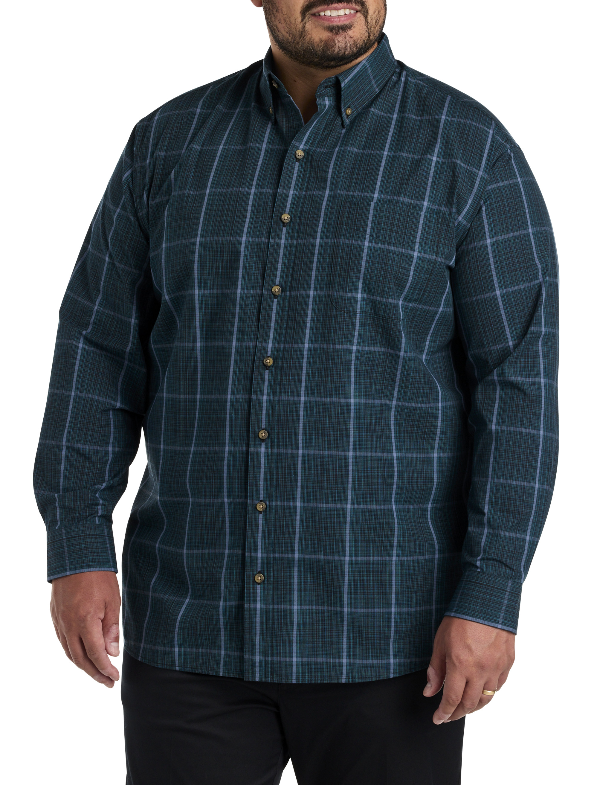 Easy-Care Large Plaid Sport Shirt