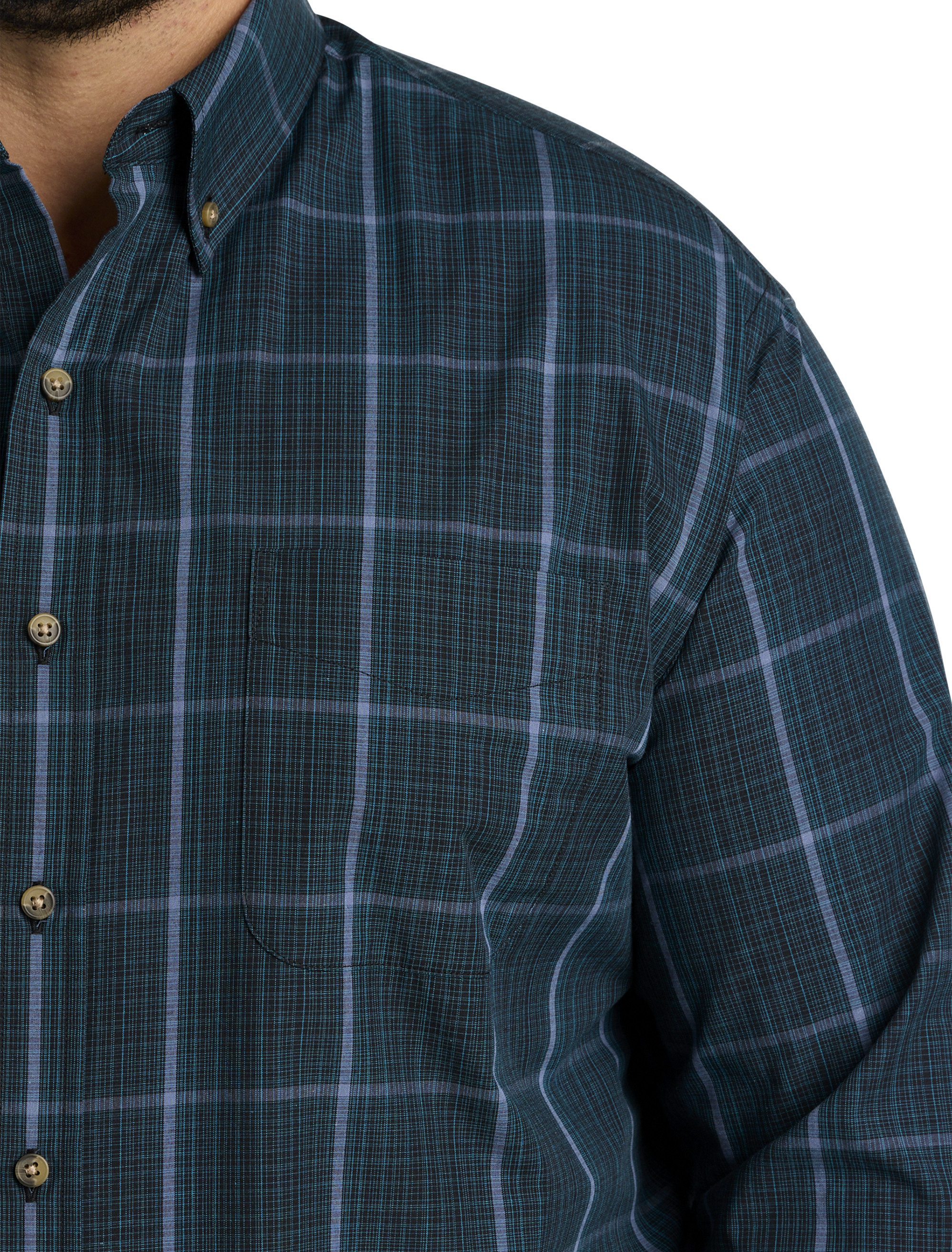 Easy-Care Large Plaid Sport Shirt