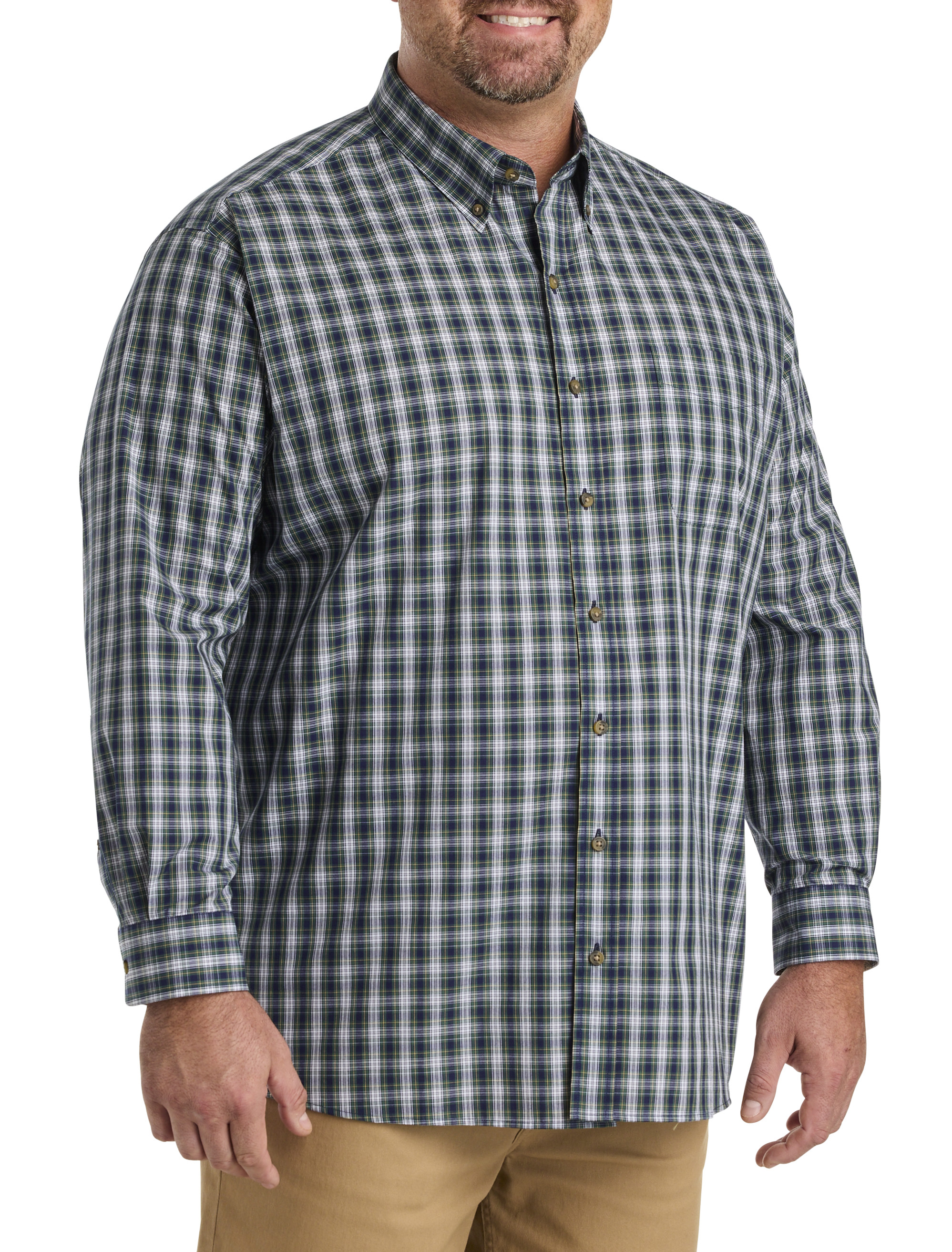 Easy-Care Small Plaid Sport Shirt