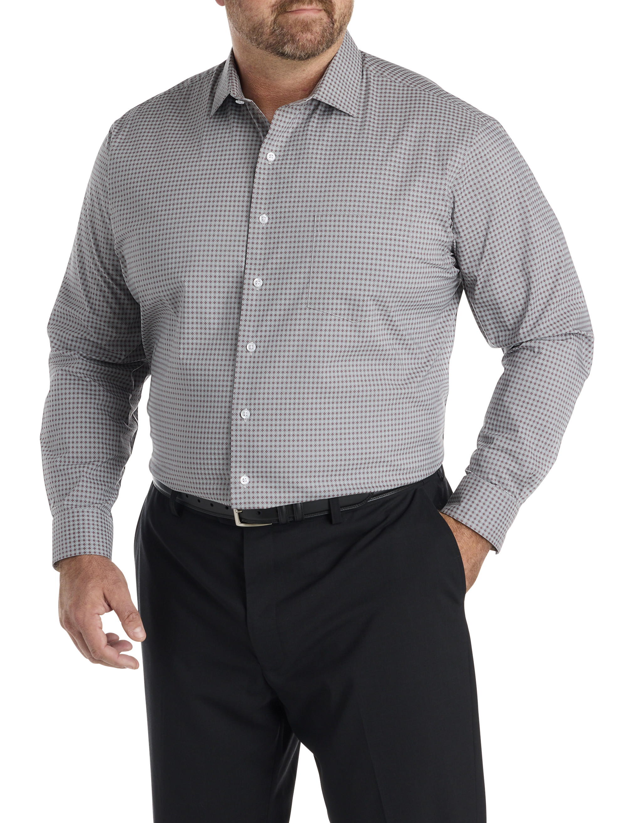 Performance Geometric Print Dress Shirt