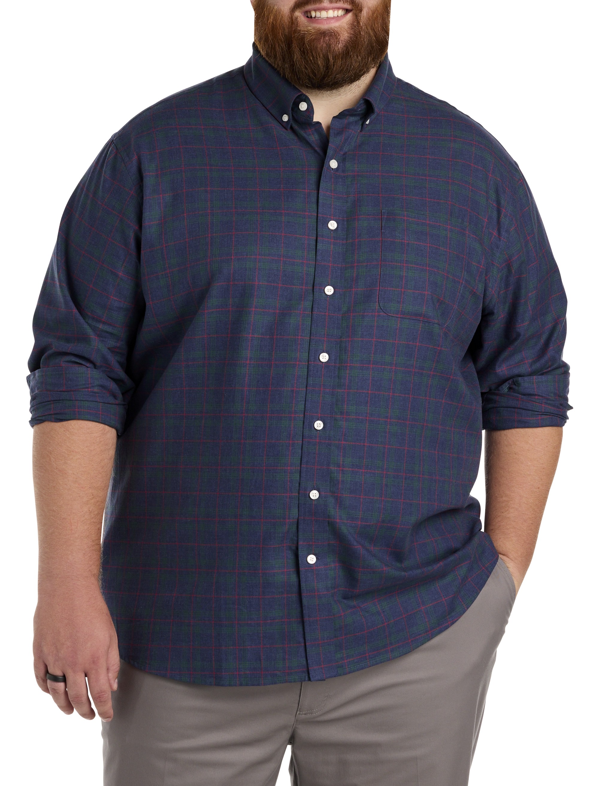 Heathered Plaid Sport Shirt
