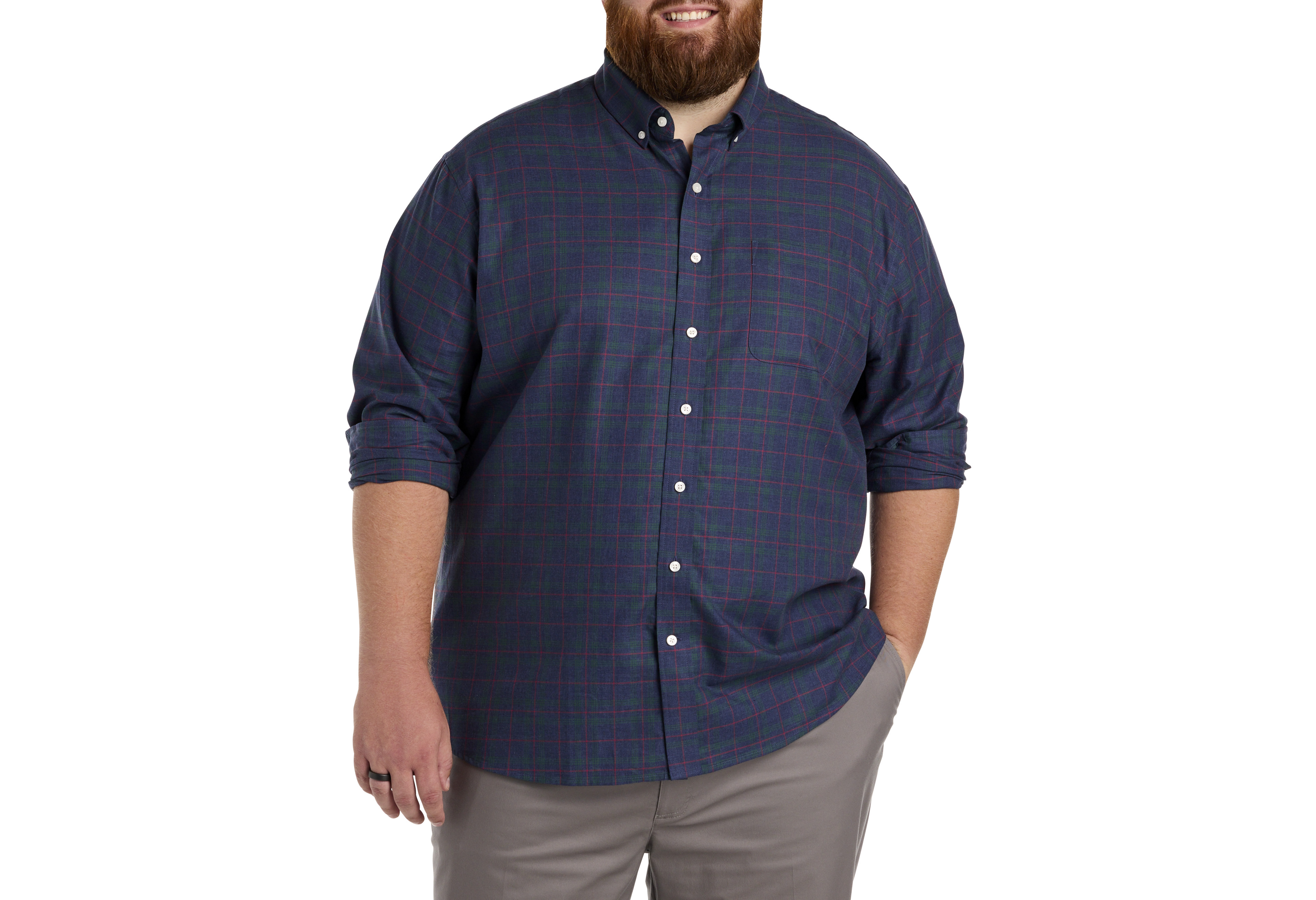 Heathered Plaid Sport Shirt
