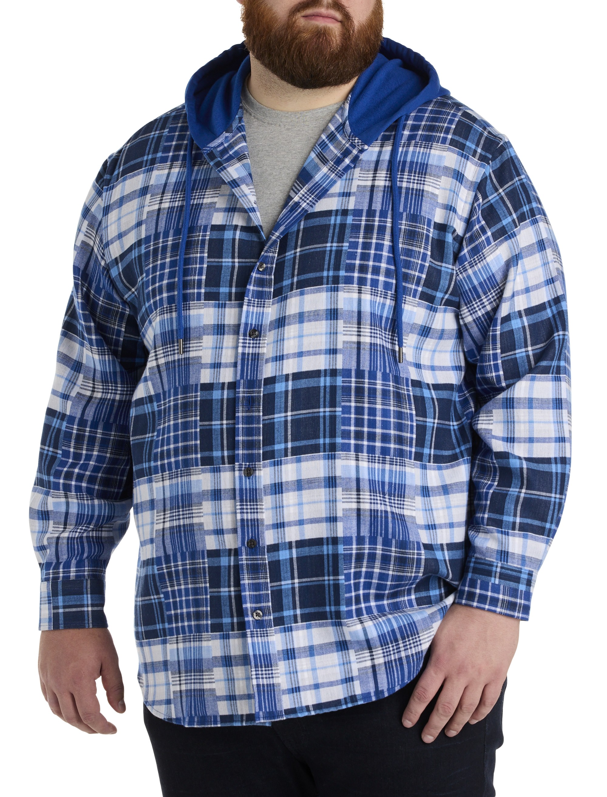 Plaid Hooded Flannel Sport Shirt - thumbnail 2