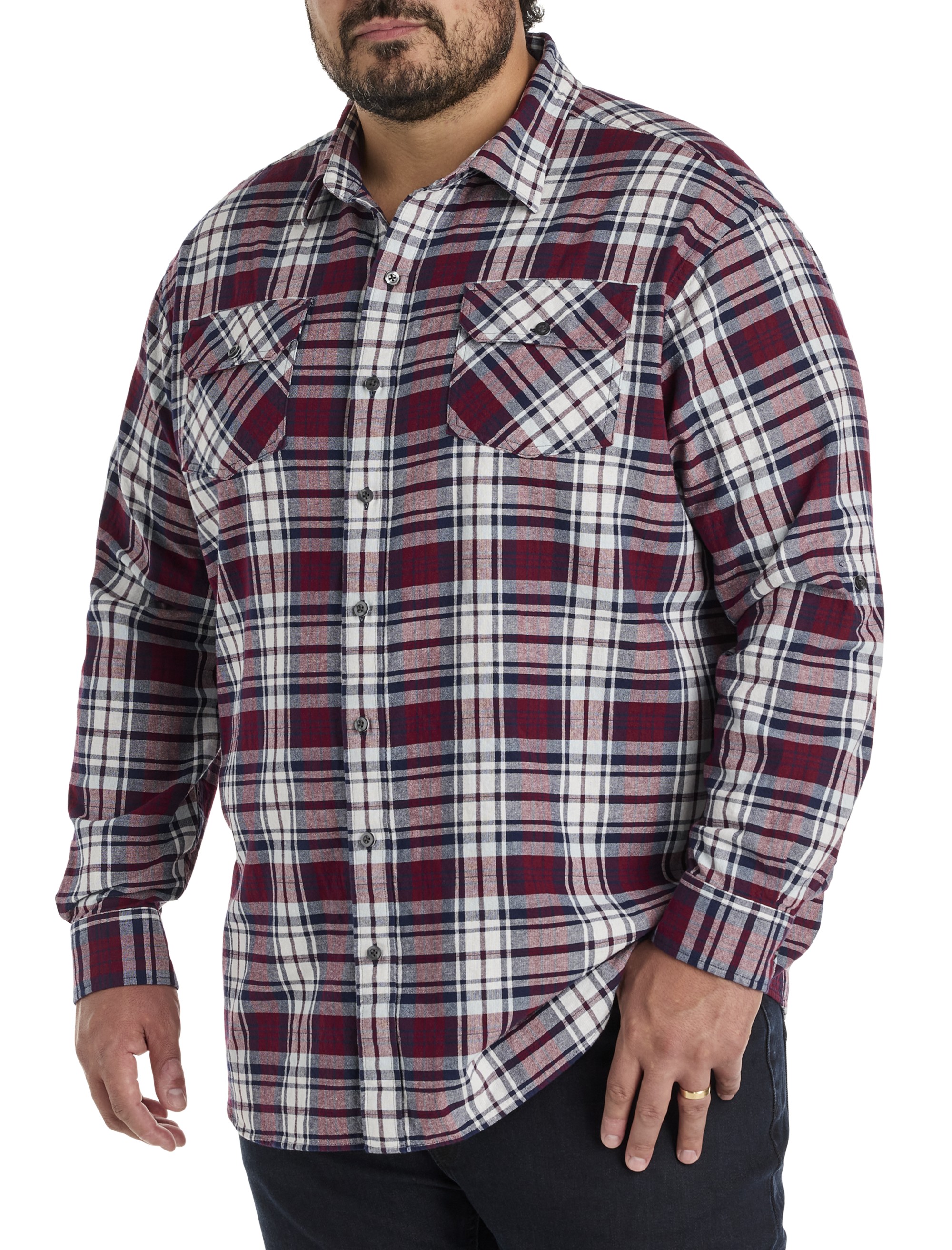 Plaid Rolled-Sleeve Sport Shirt - thumbnail 2