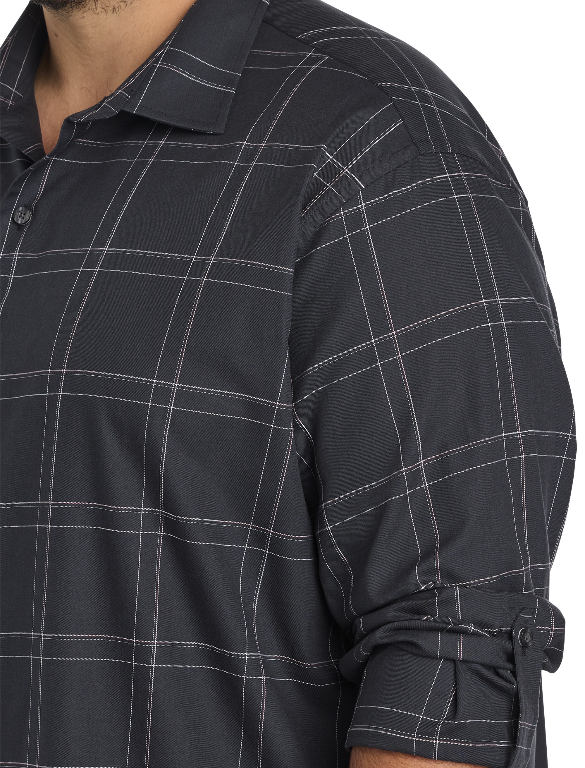 Large Plaid Roll-Tab Sport Shirt - thumbnail 2